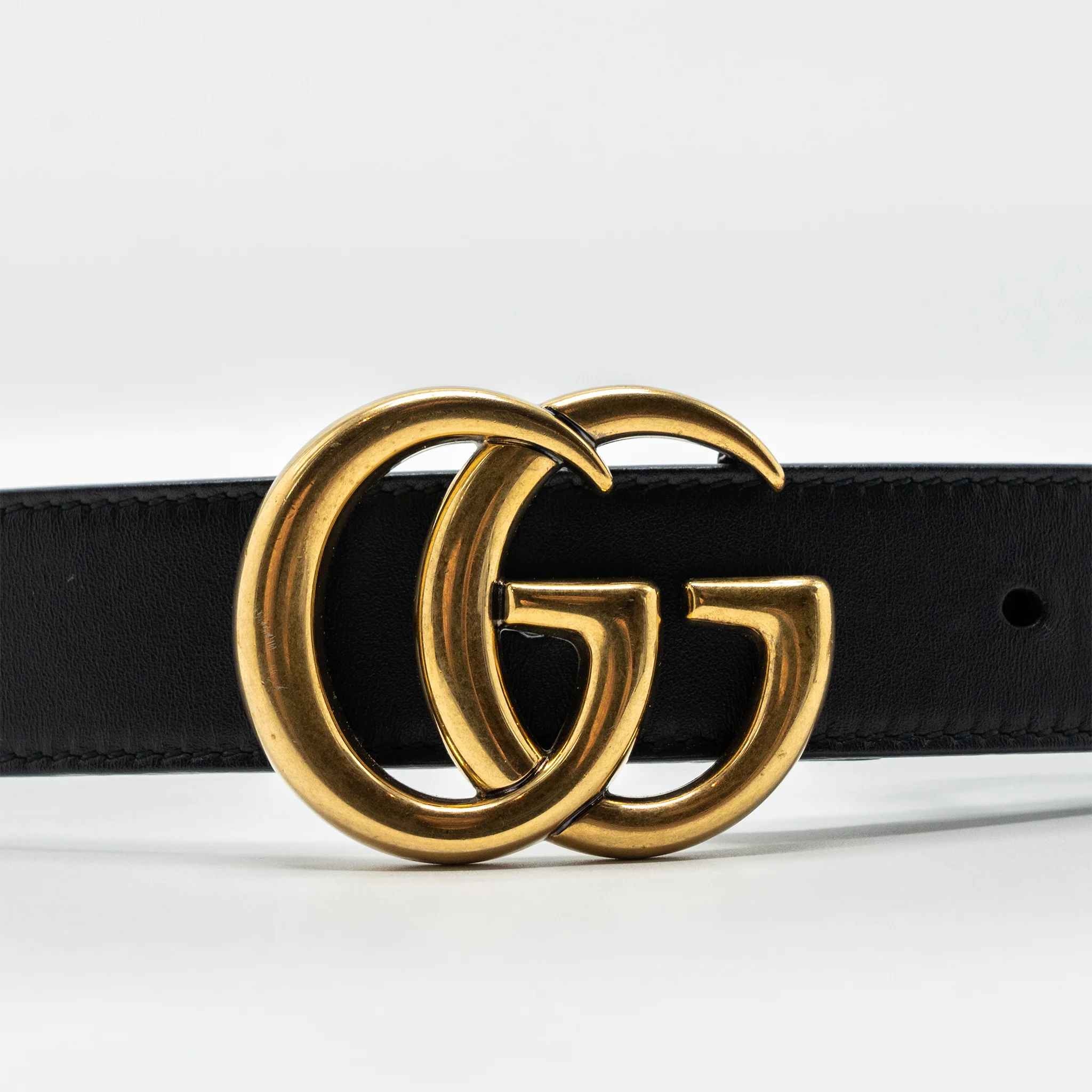 Gucci Size 75 GG Marmont Leather Belt Black GHW - Image 5