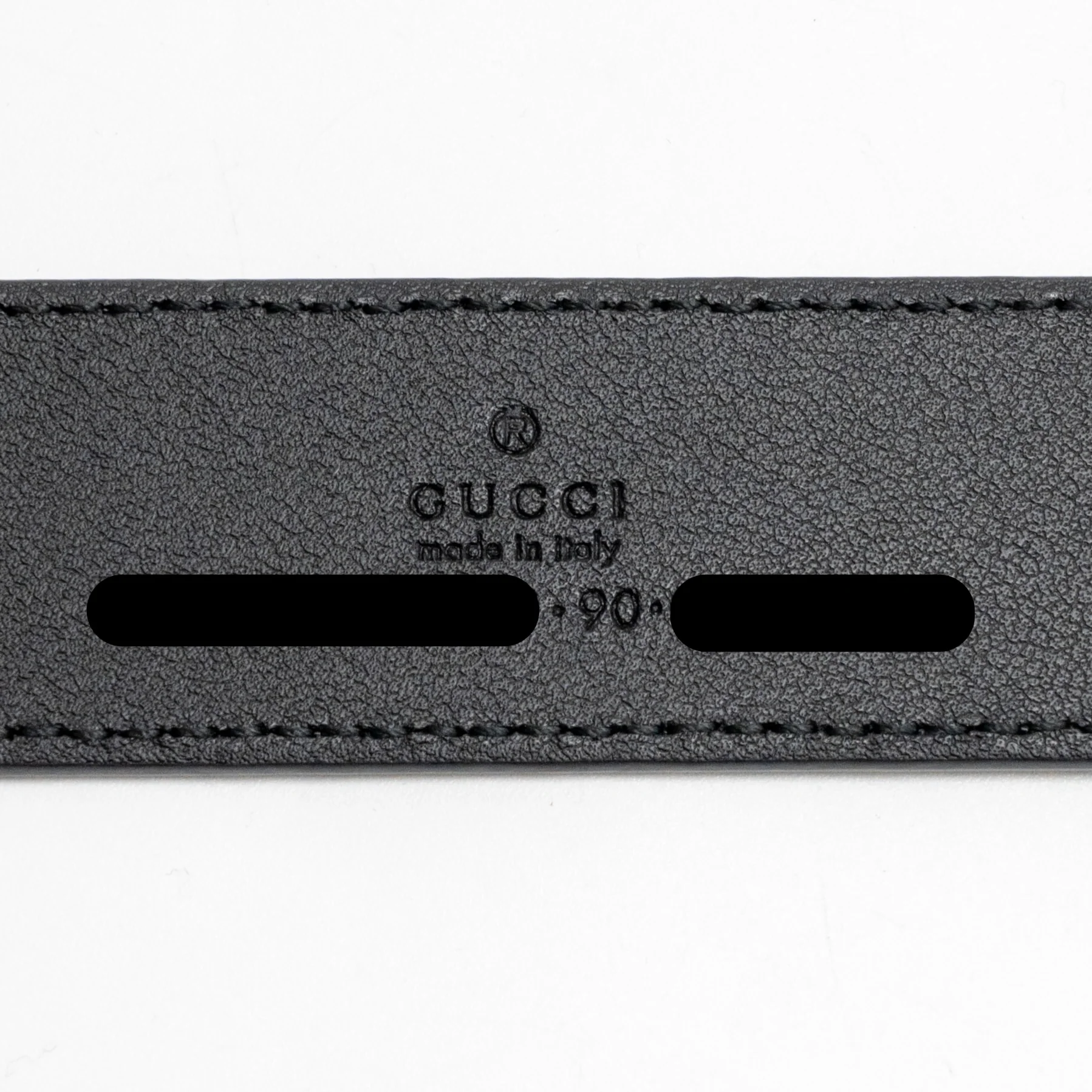 Gucci Size 90 GG Marmont Thin Belt Leather Black GHW - Image 5