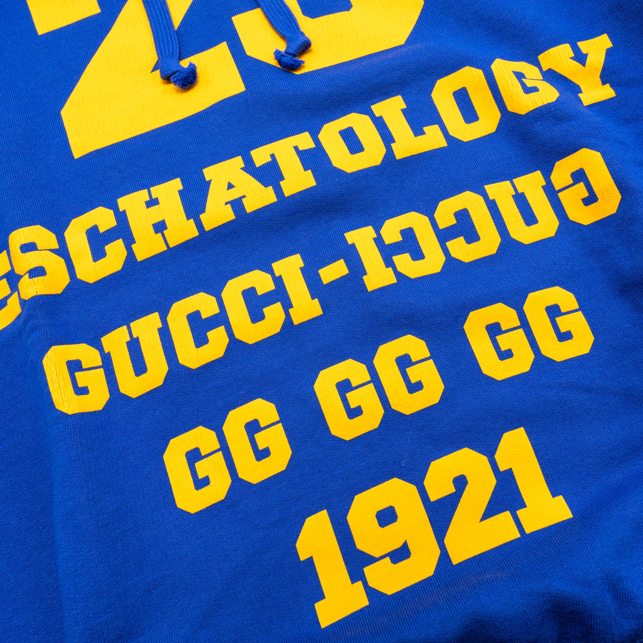 Gucci Size S 25 Gucci Eschatology Blind for Love Hoodie Cotton Blue/Yellow - Image 5
