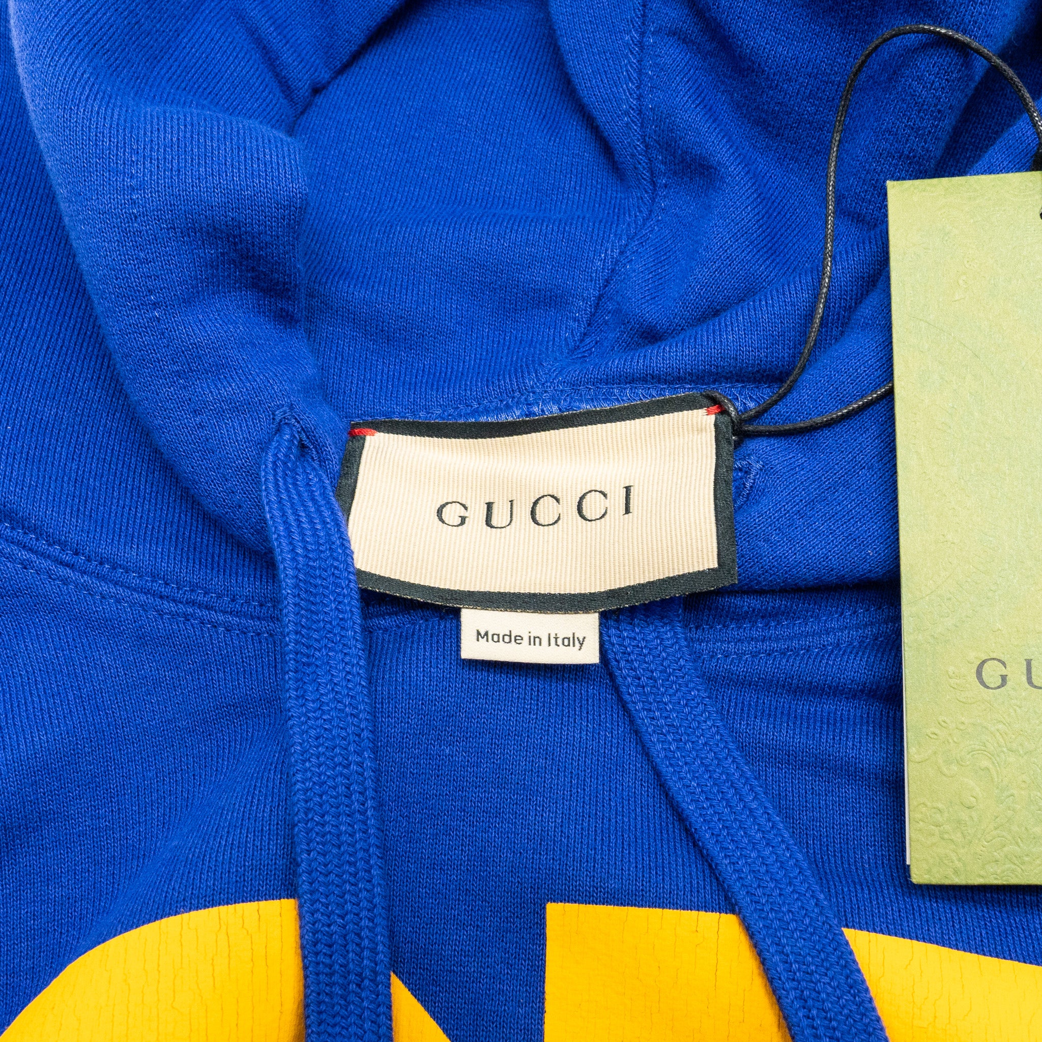 Gucci Size S 25 Gucci Eschatology Blind for Love Hoodie Cotton Blue/Yellow - Image 6