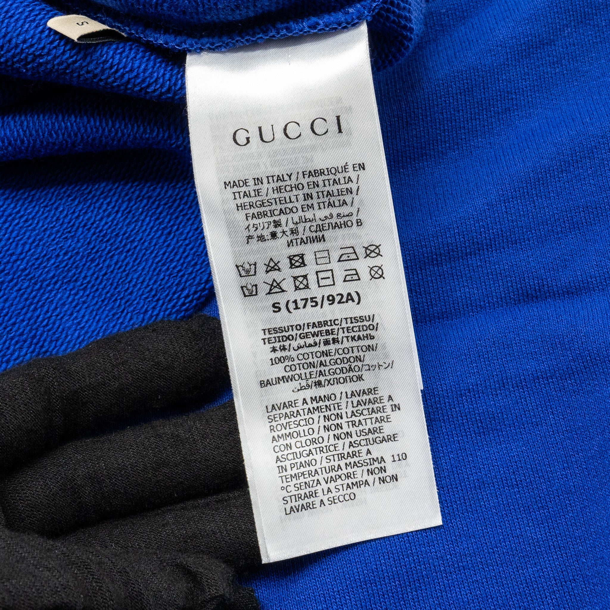 Gucci Size S 25 Gucci Eschatology Blind for Love Hoodie Cotton Blue/Yellow - Image 9