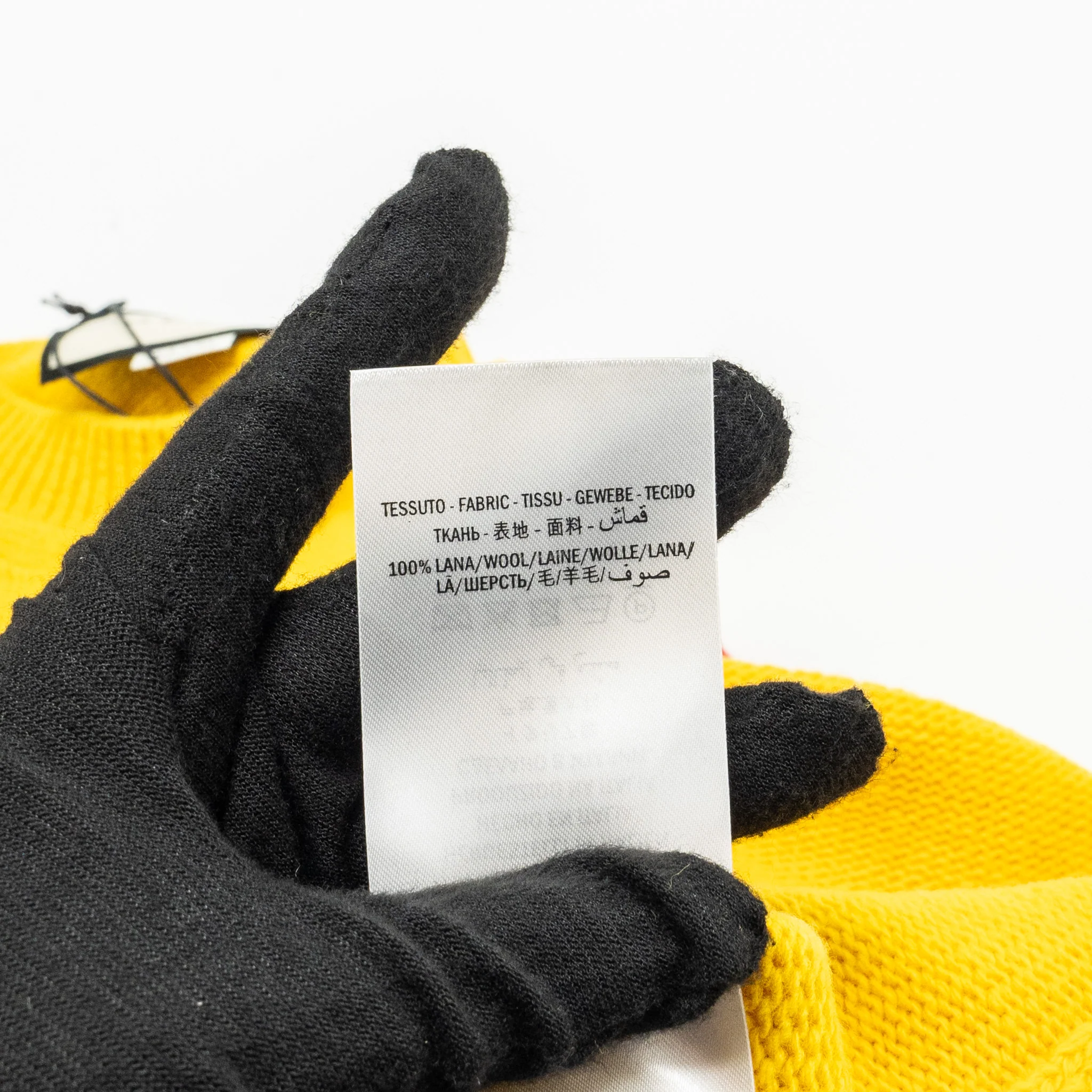 Gucci Size S Blind for Love and Wolf Sweater Wool Yellow/Multicolour - Image 11