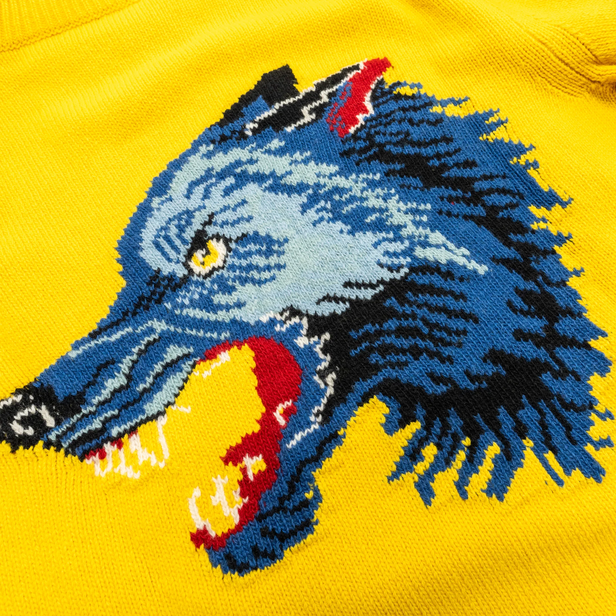 Gucci Size S Blind for Love and Wolf Sweater Wool Yellow/Multicolour - Image 5