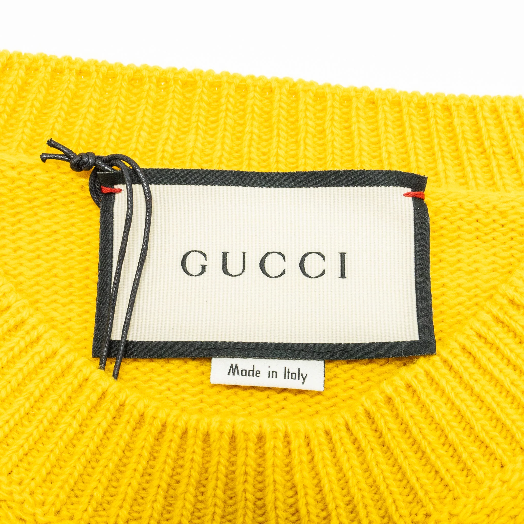 Gucci Size S Blind for Love and Wolf Sweater Wool Yellow/Multicolour - Image 6