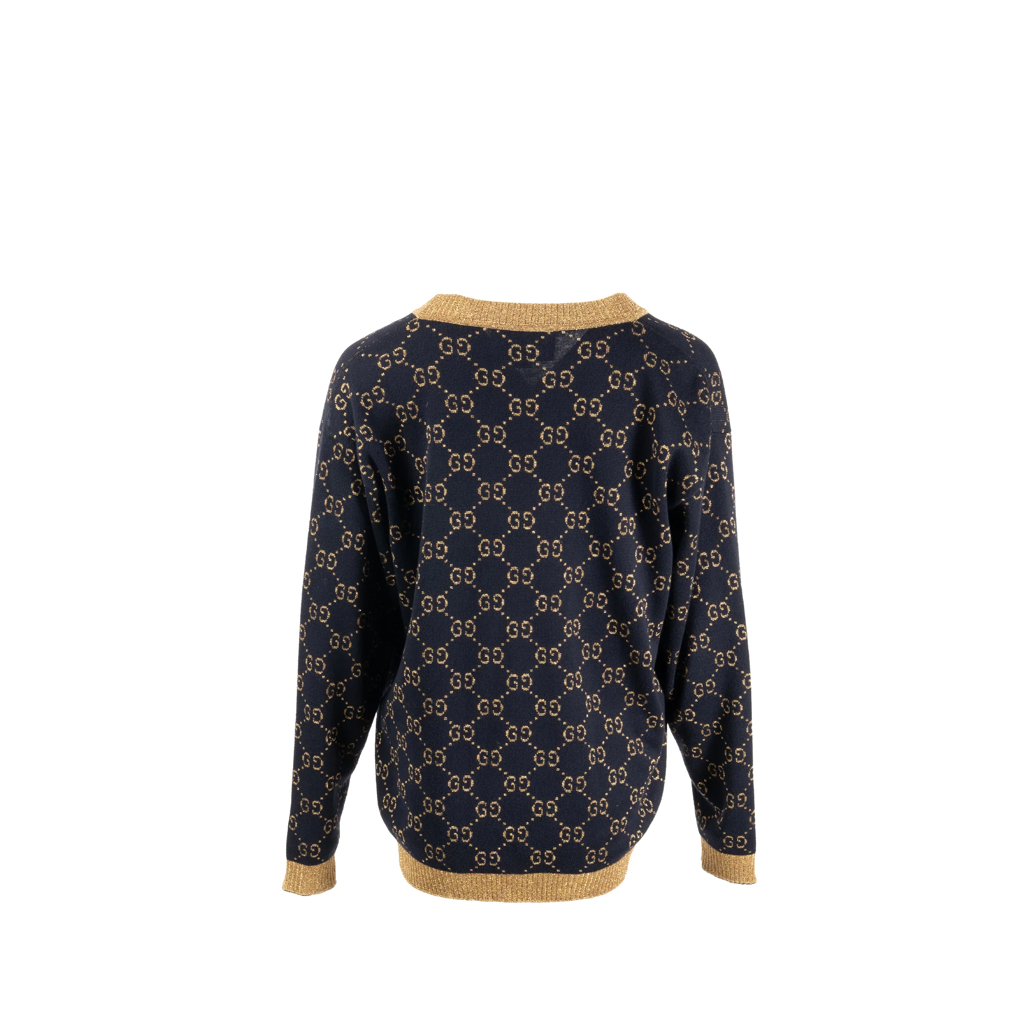 Gucci size S Cardigan cotton navy/gold - Image 2