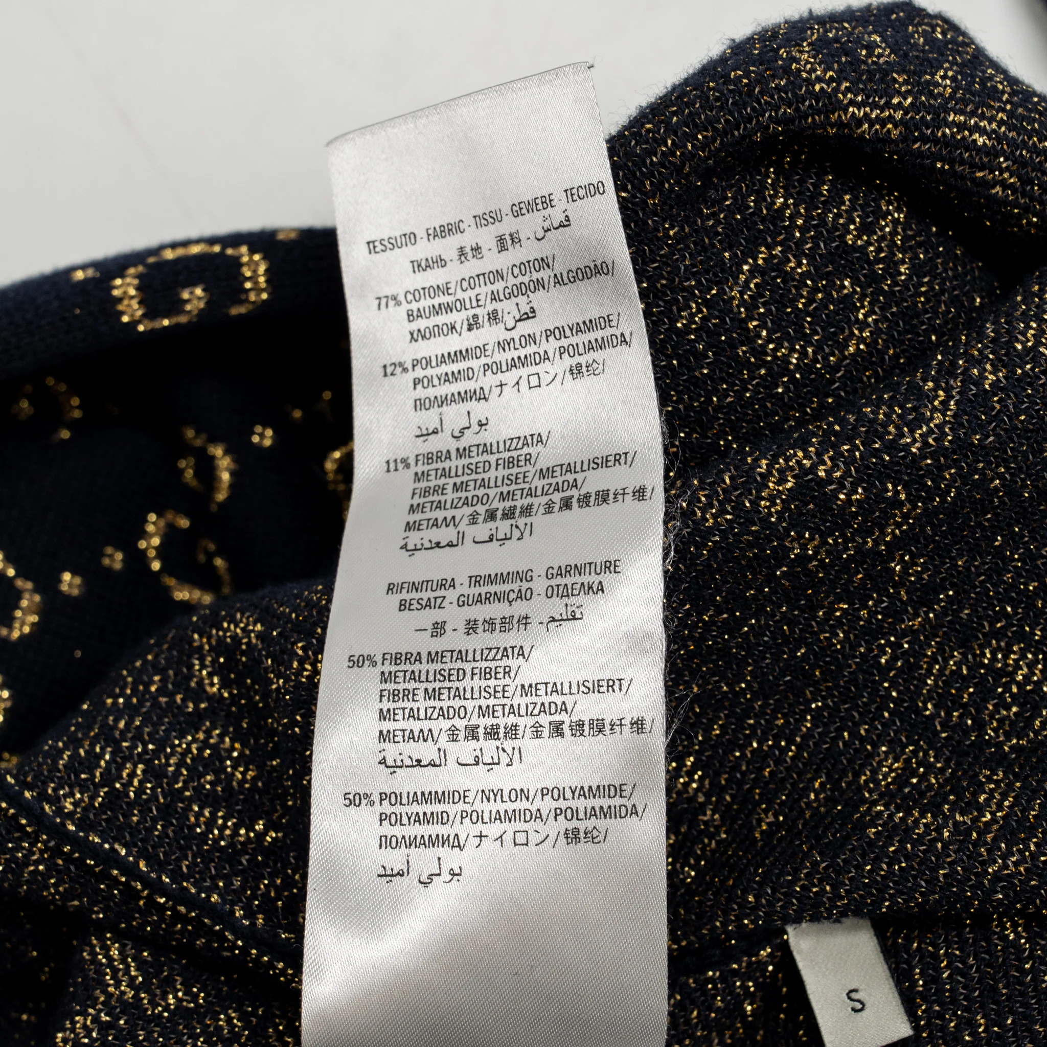 Gucci size S Cardigan cotton navy/gold - Image 9