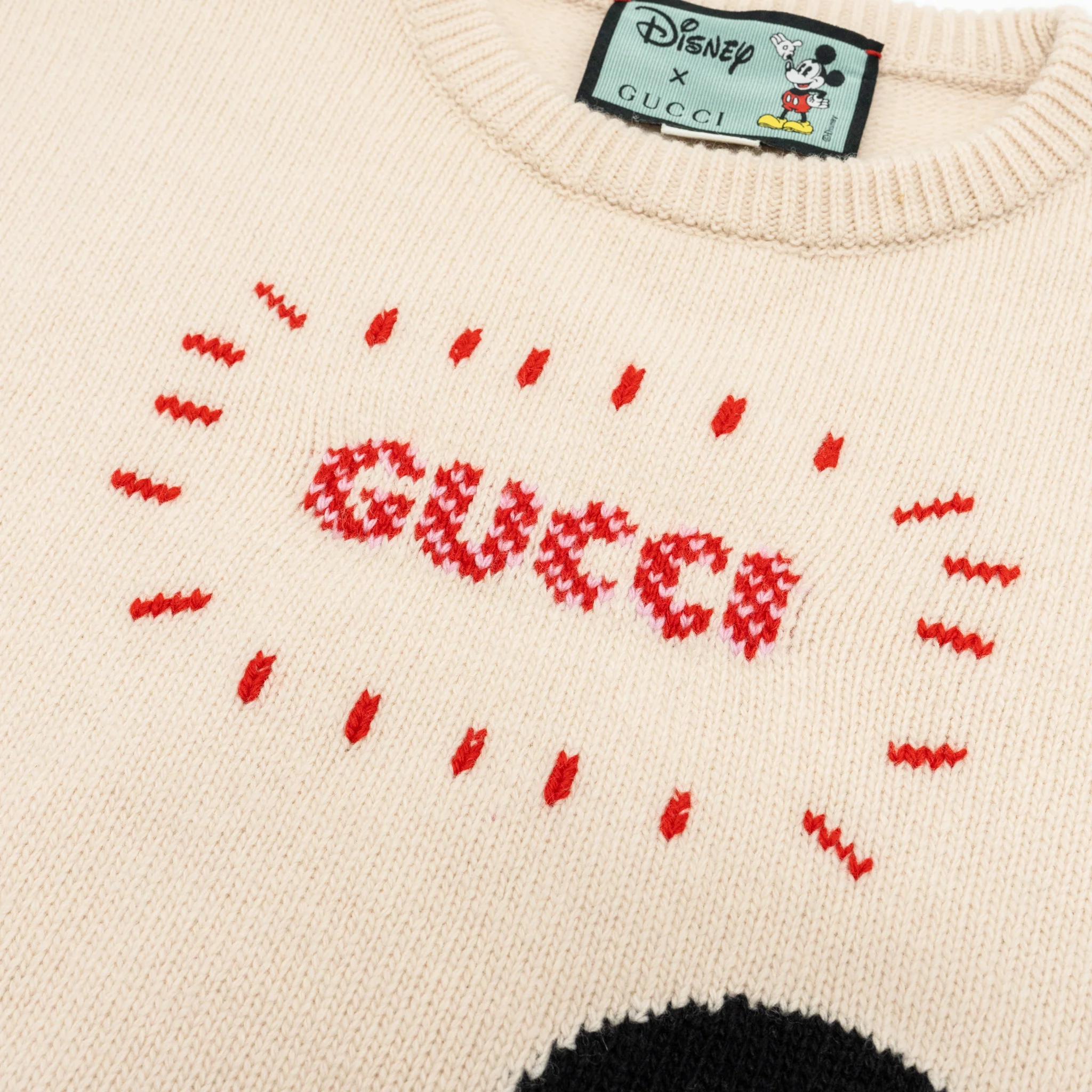 Gucci Size S Disney Limited Edition Mickey Mouse Sweater Wool Light Pink/Multicolour - Image 4