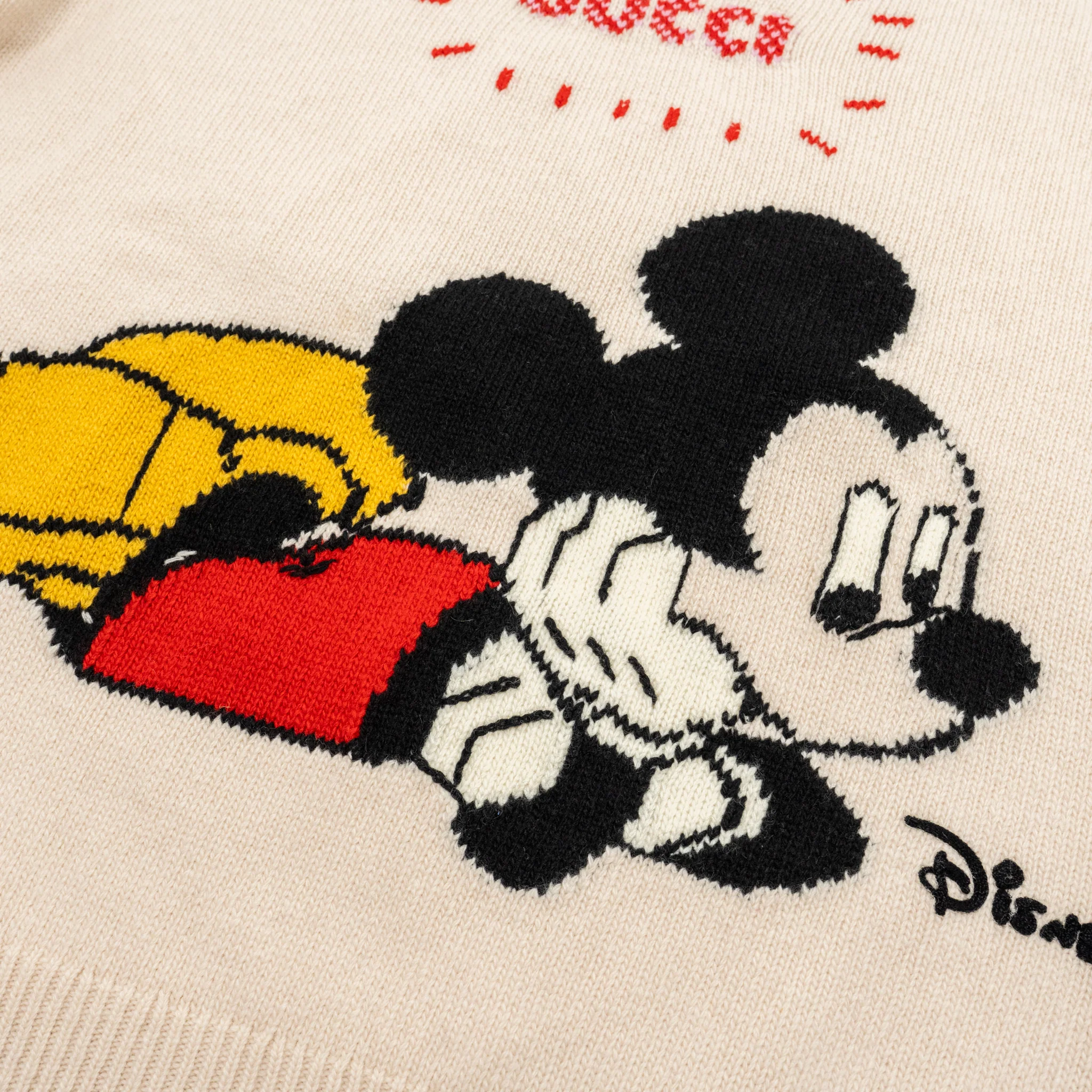 Gucci Size S Disney Limited Edition Mickey Mouse Sweater Wool Light Pink/Multicolour - Image 5