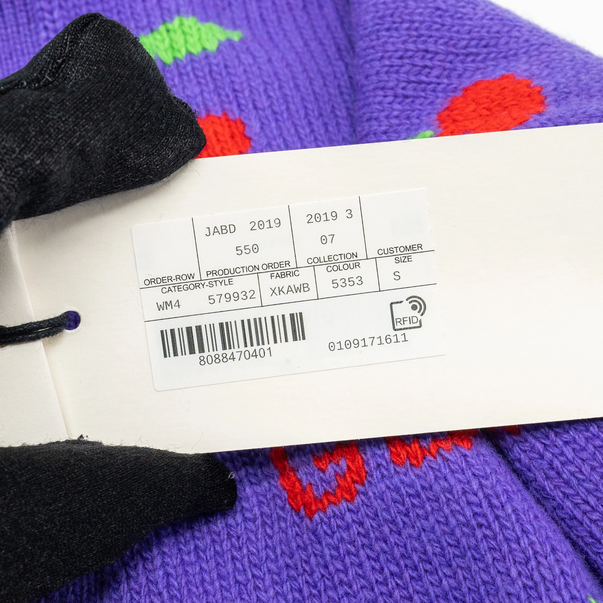 Gucci Size S GG Cherry Intarsia Knit Cardigan Wool Purple - Image 7