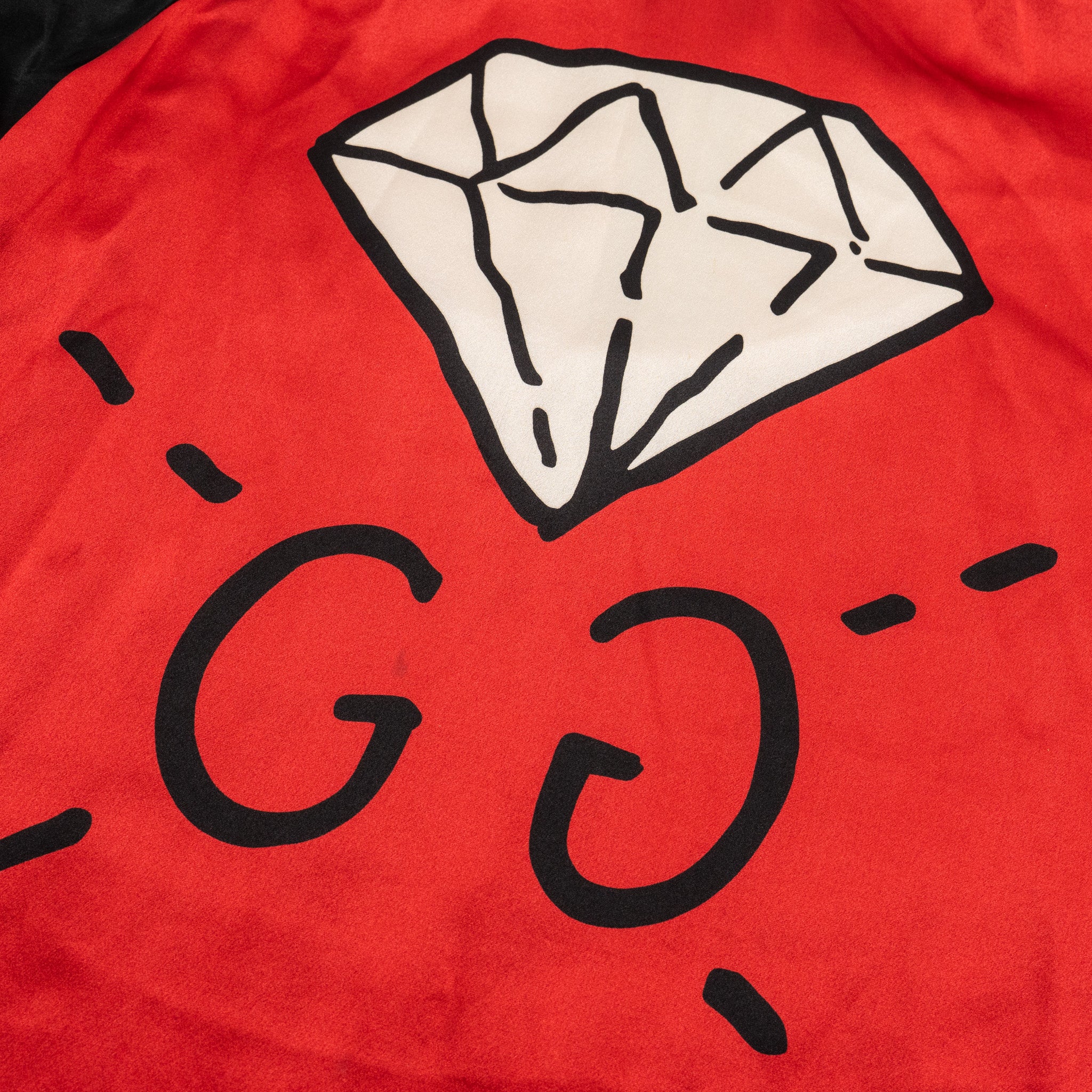 Gucci Size S Ghost Diamond Dress Silk Black/Red/White - Image 4