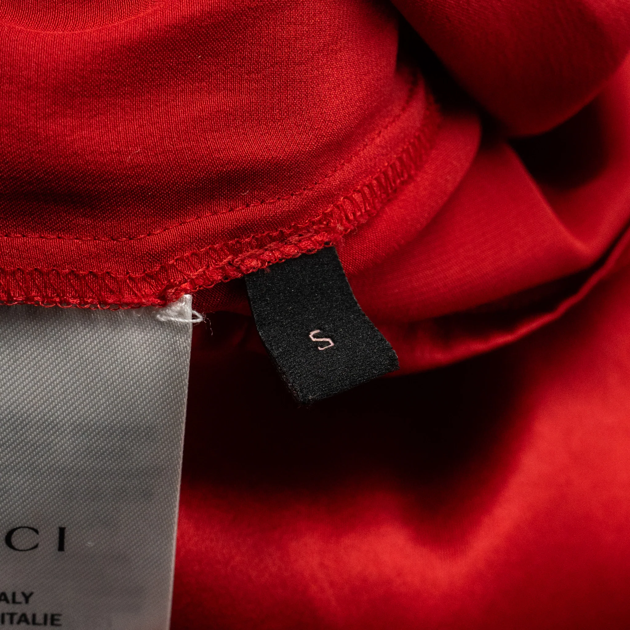 Gucci Size S Ghost Diamond Dress Silk Black/Red/White - Image 9