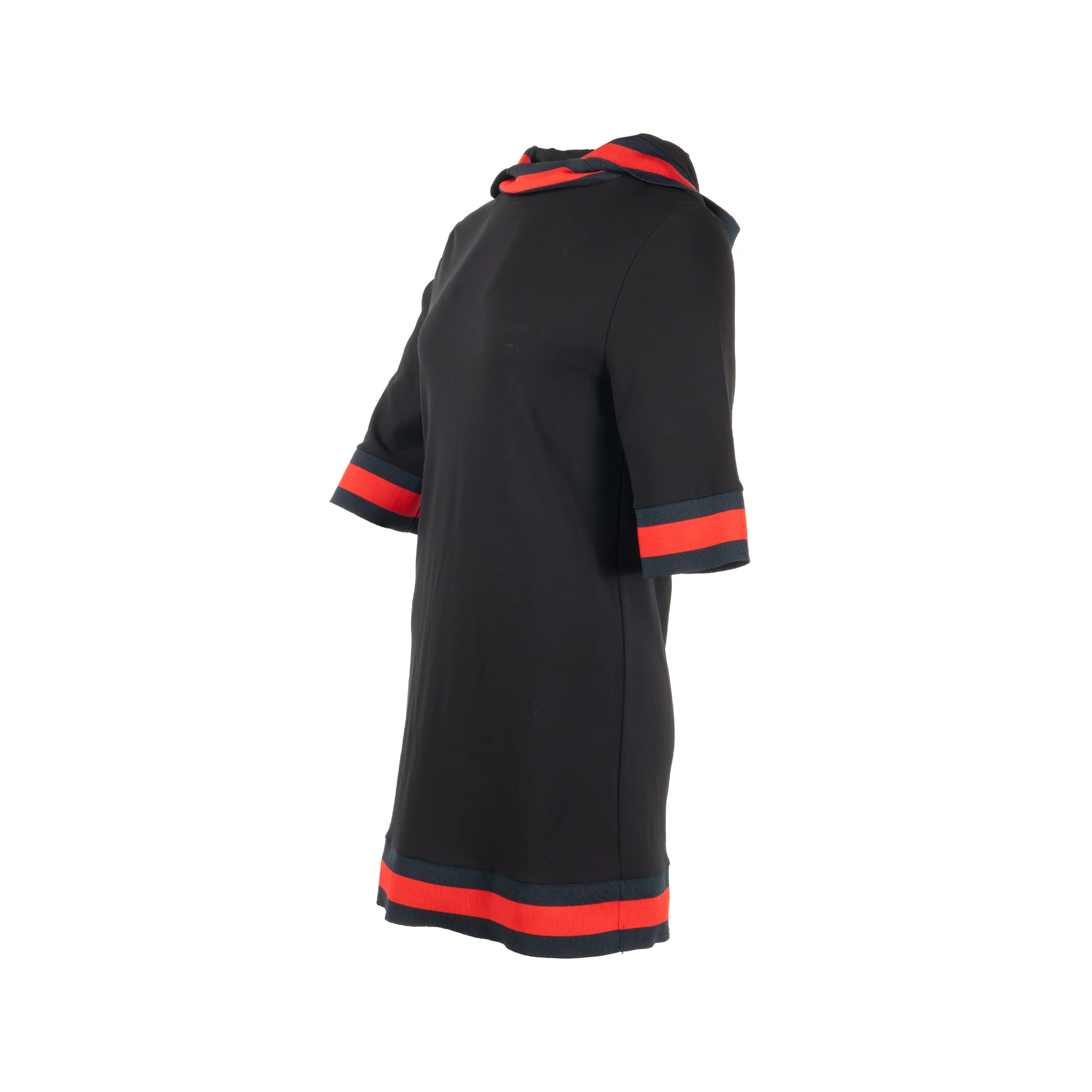 Gucci Size S Hooded Dress Rayon/Elastane Blue/Red - Image 2