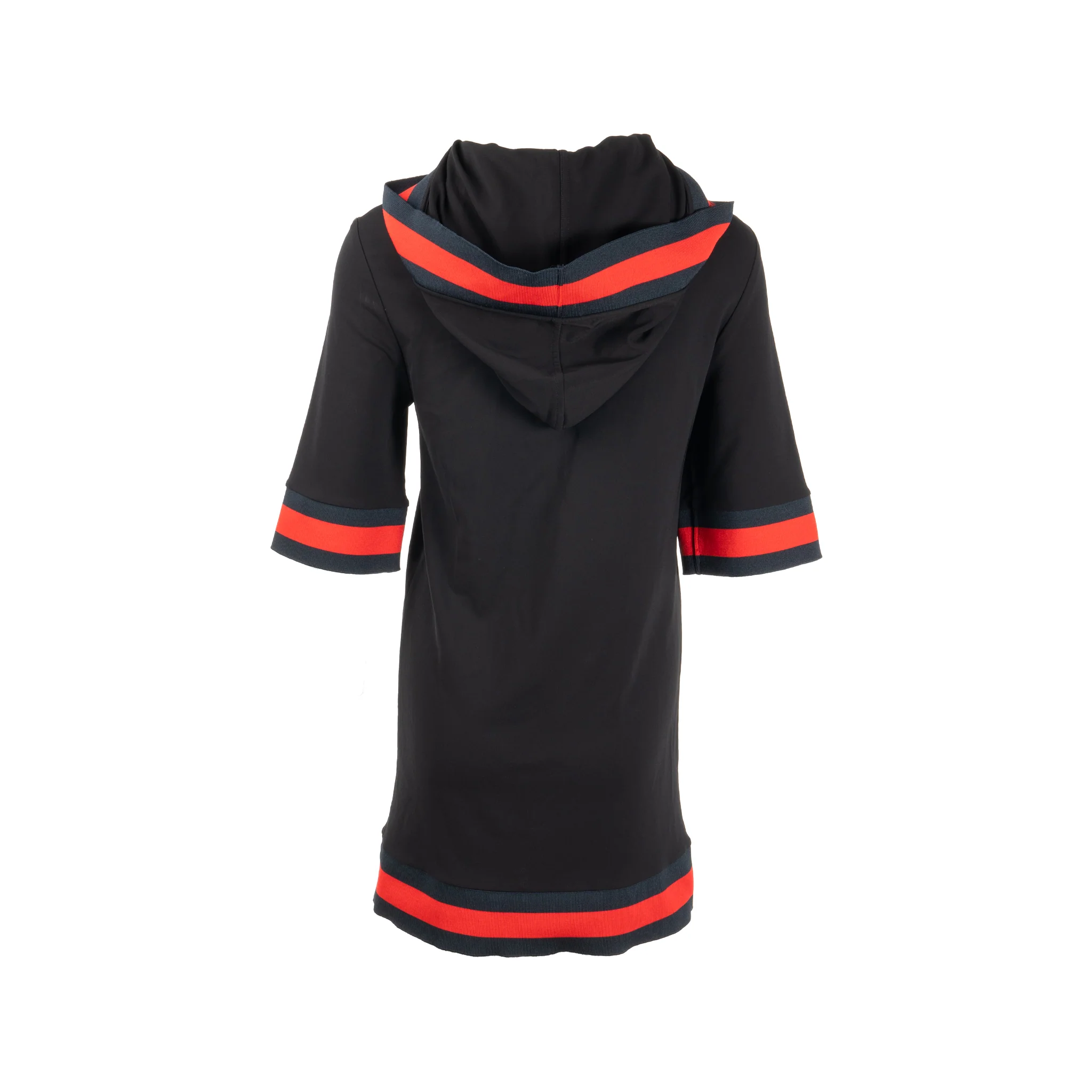 Gucci Size S Hooded Dress Rayon/Elastane Blue/Red - Image 3