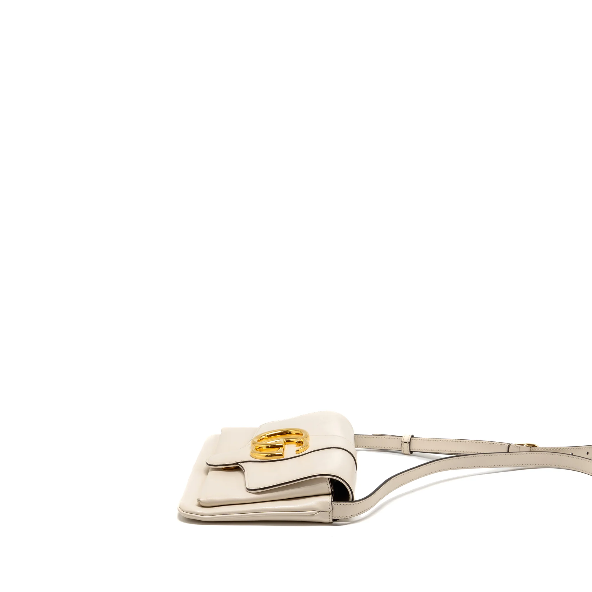 Gucci Small Arli Flap Bag Calfskin White GHW - Image 4