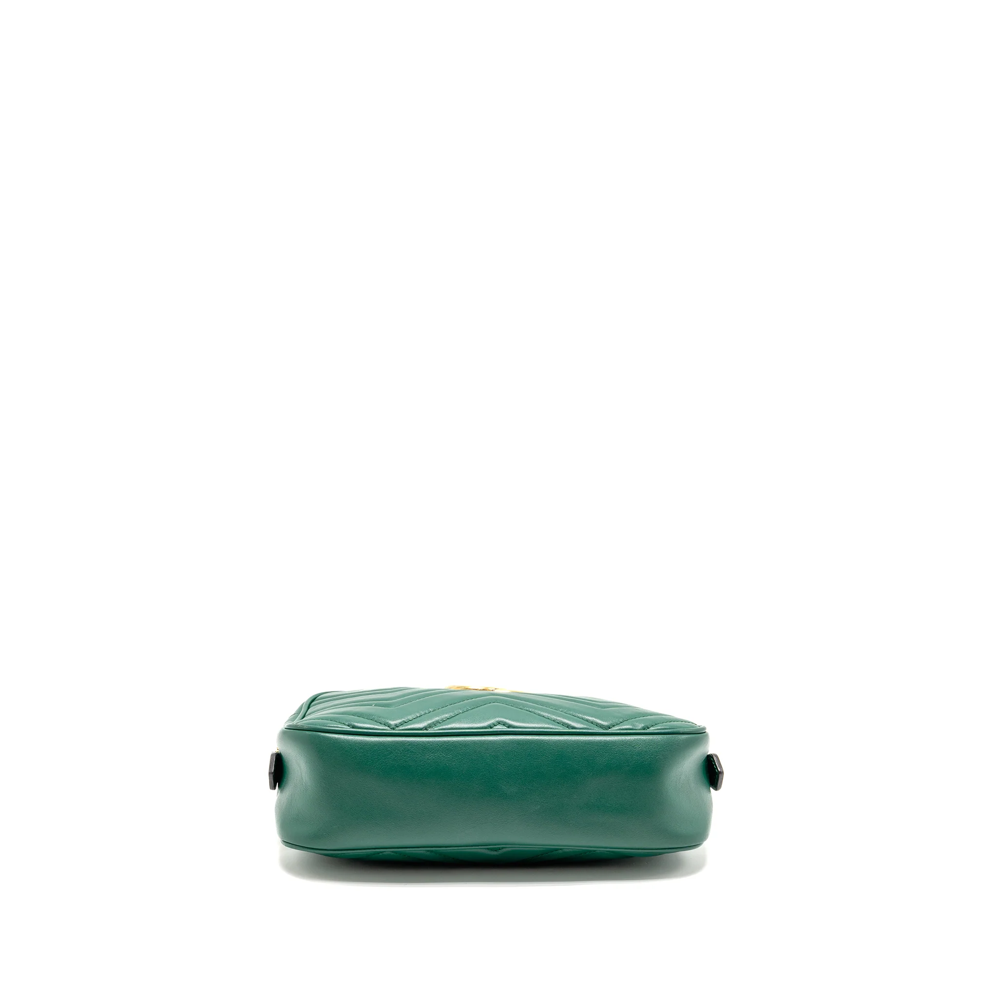 GUCCI Small GG Marmont Crossbody Camera Bag Calfskin Green GHW - Image 5
