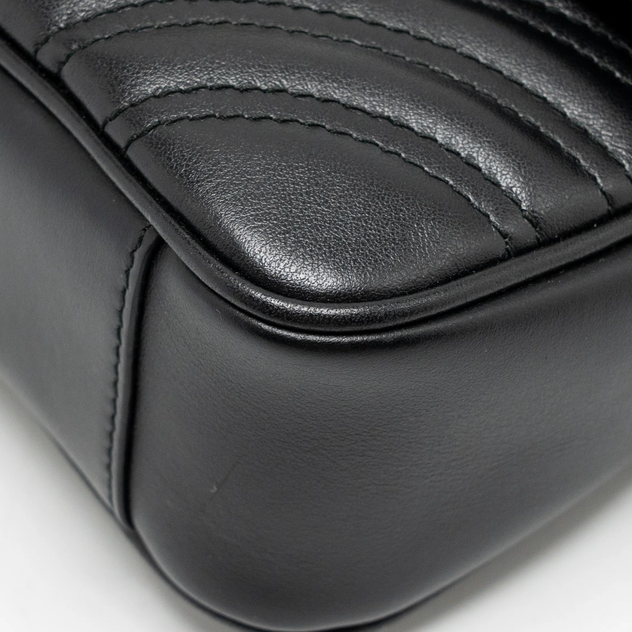 Gucci Small GG Marmont Shoulder Bag Calfskin Black GHW - Image 9