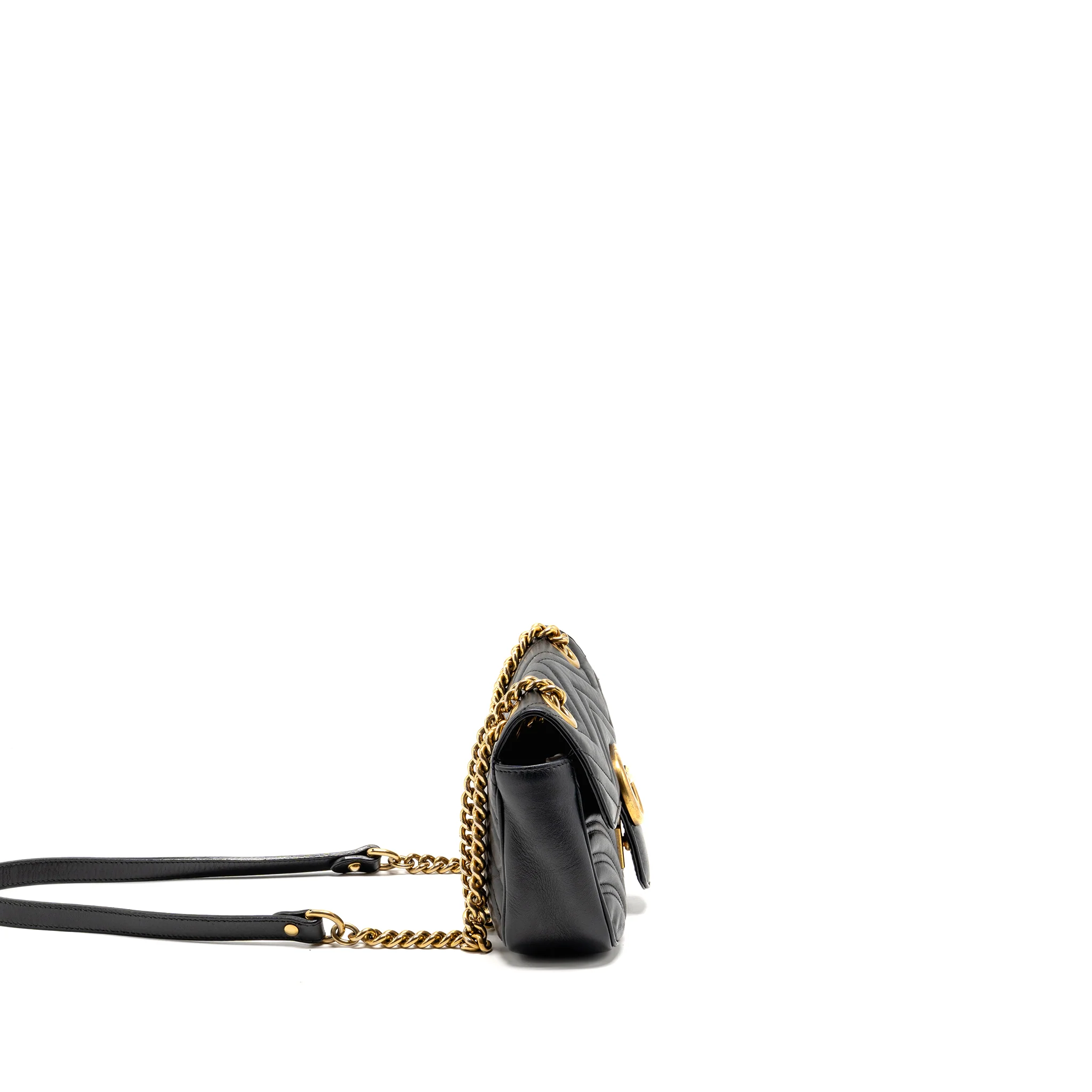 Gucci Small GG Marmont Shoulder Bag Calfskin Black GHW - Image 3