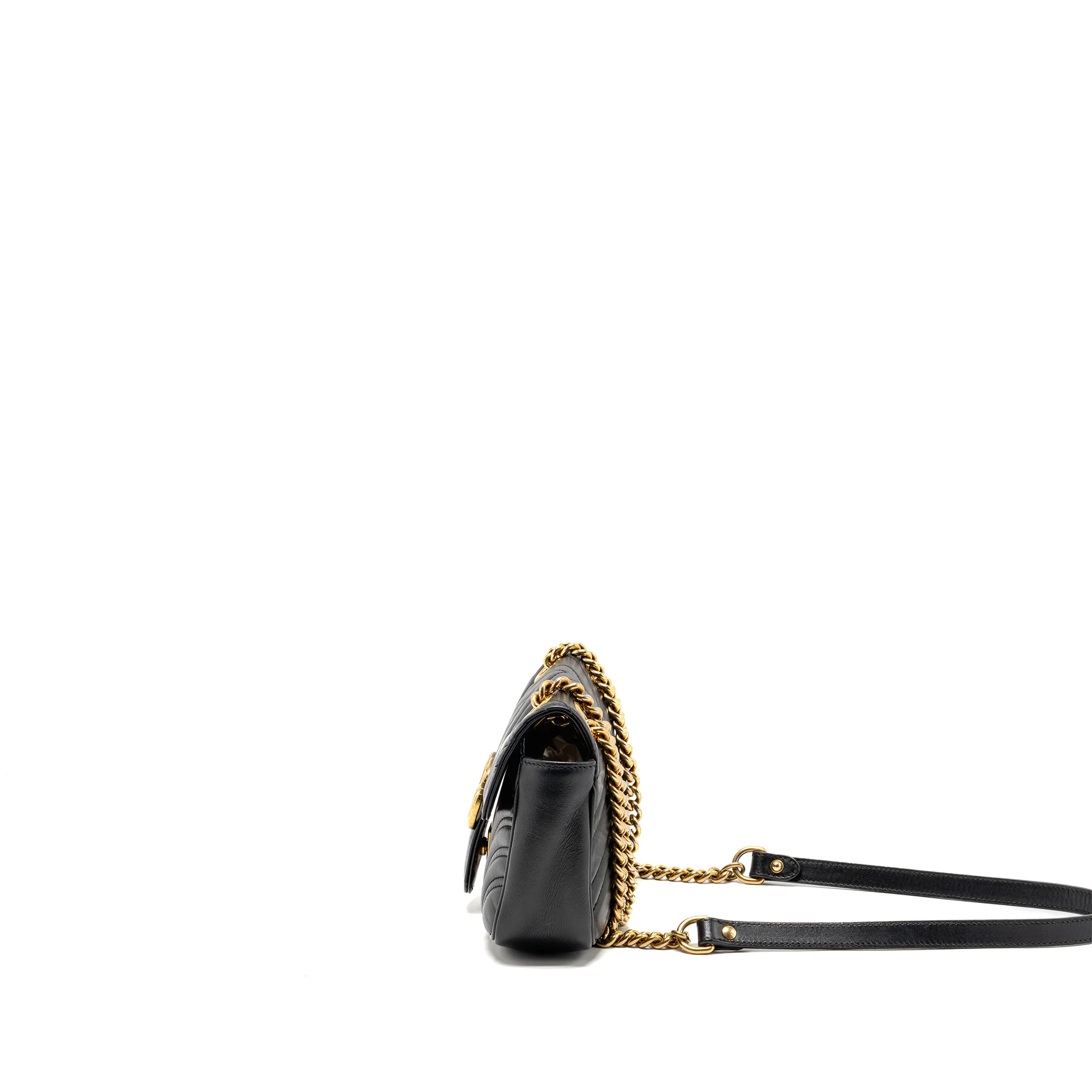 Gucci Small GG Marmont Shoulder Bag Calfskin Black GHW - Image 4