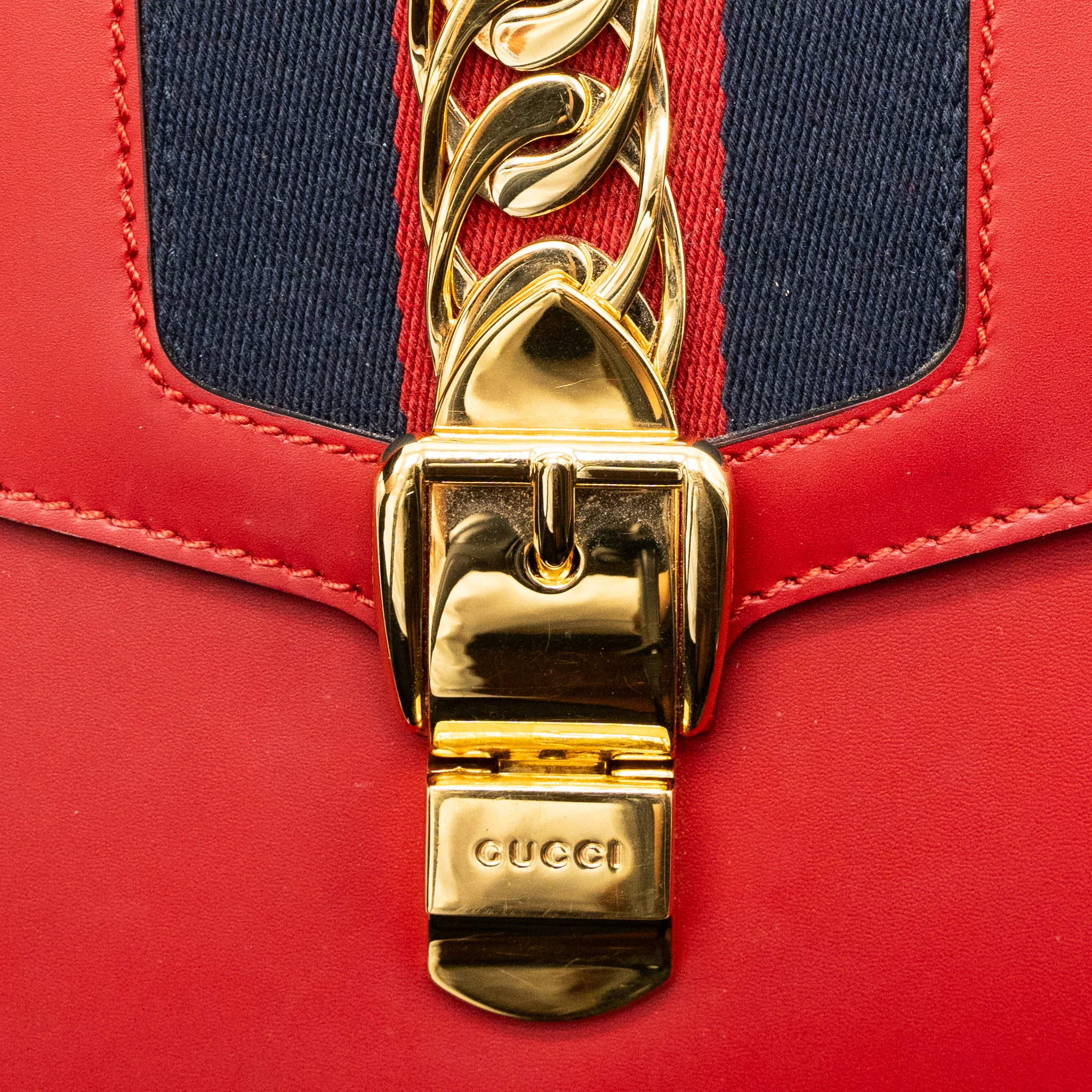 Gucci Small Sylvie Bag Calfskin Red GHW - Image 10