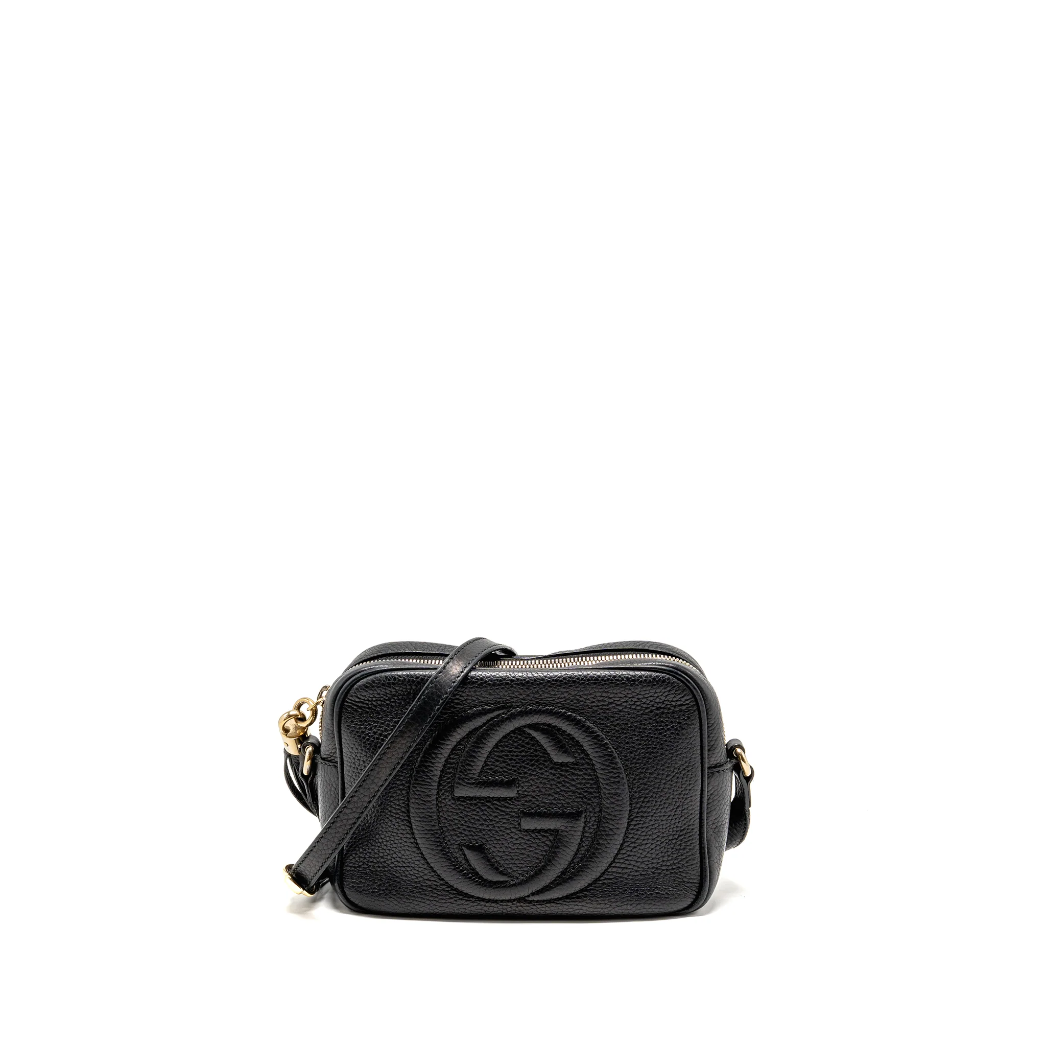 GUCCI Soho Disco Camera Crossbody Bag Calfskin Black LGHW