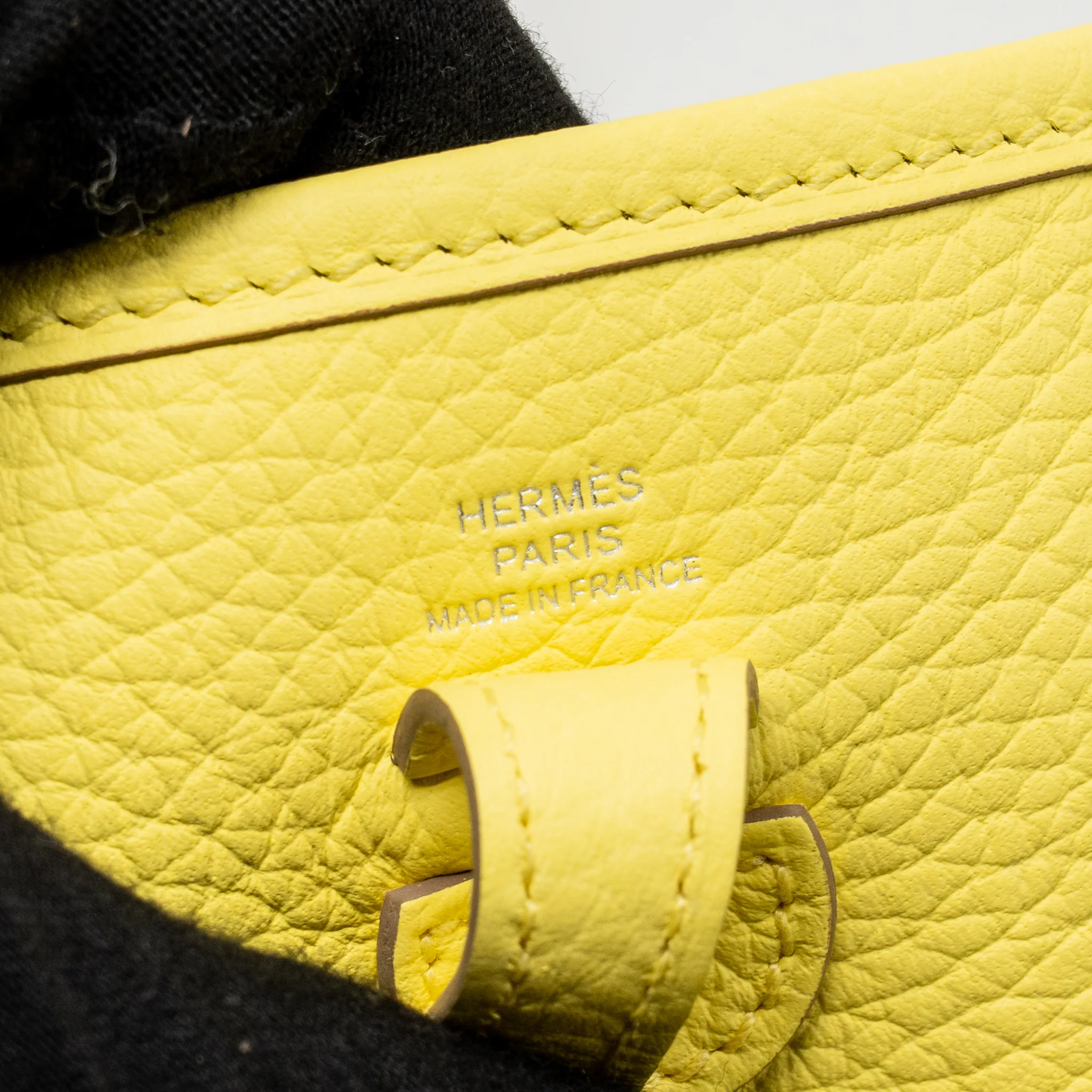 Hermes Mini Evelyne Clemence Limoncello SHW Stamp W - Image 13