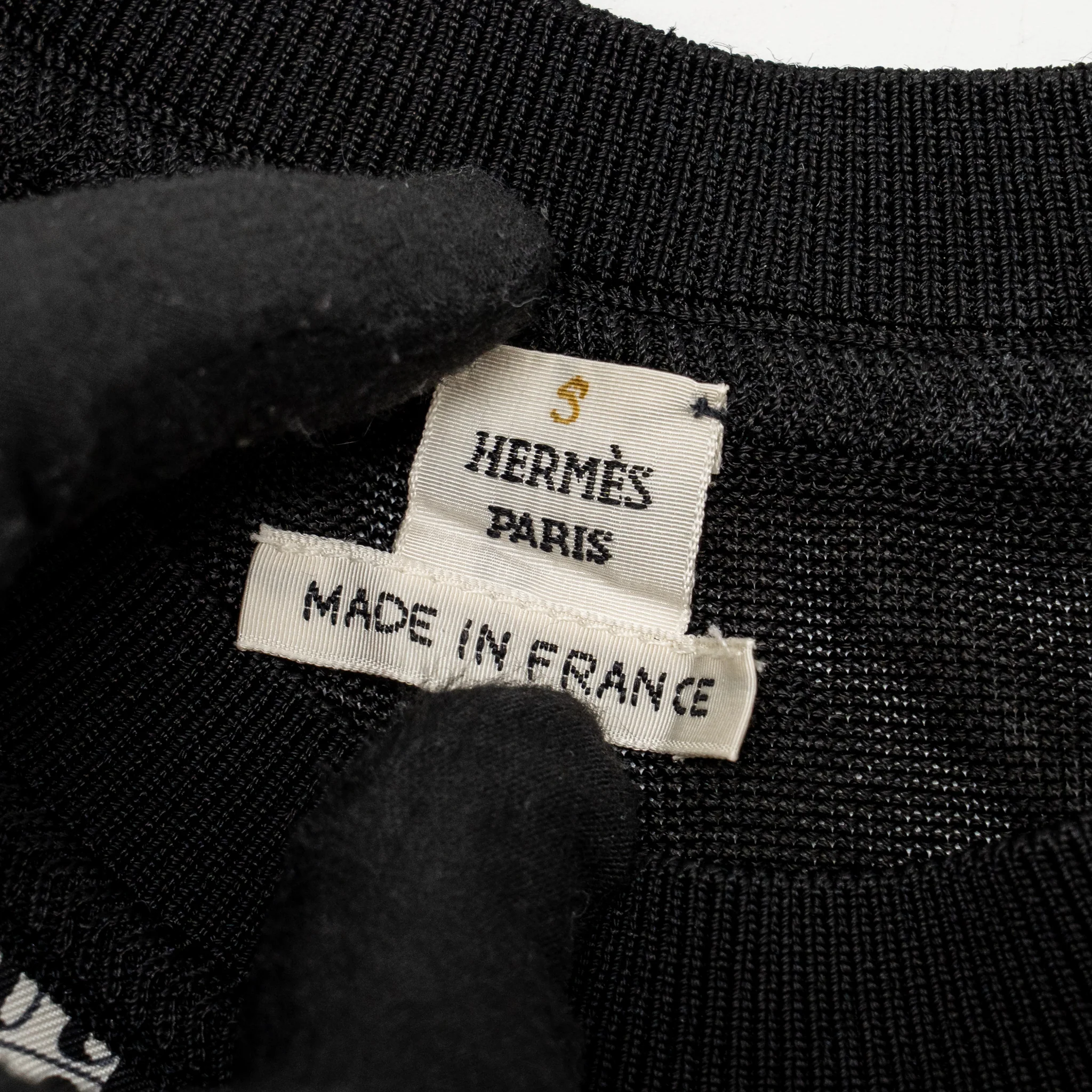 Hermes 34 silk printed top black / white - Image 4