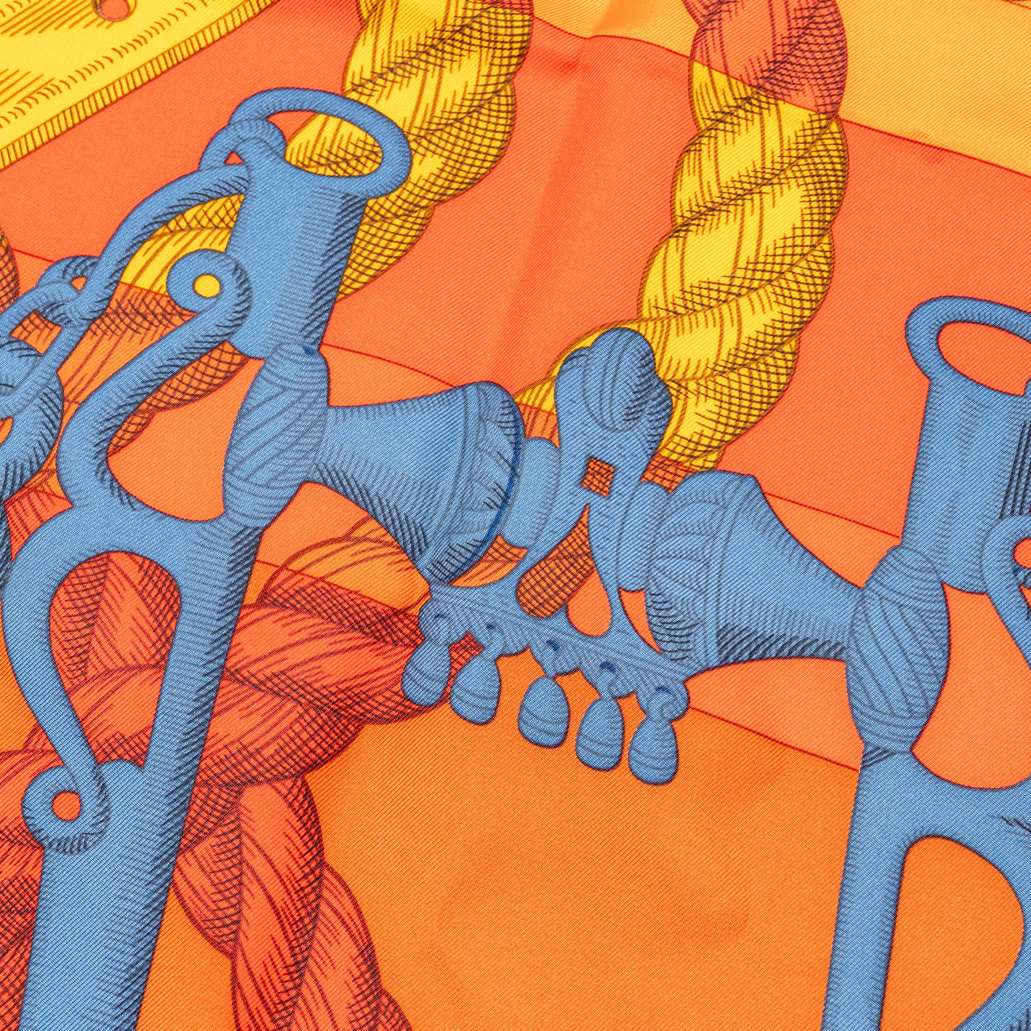 Hermes 90x90cm Della Cavalleria Silk Scarf Red/Multicolour - Image 3