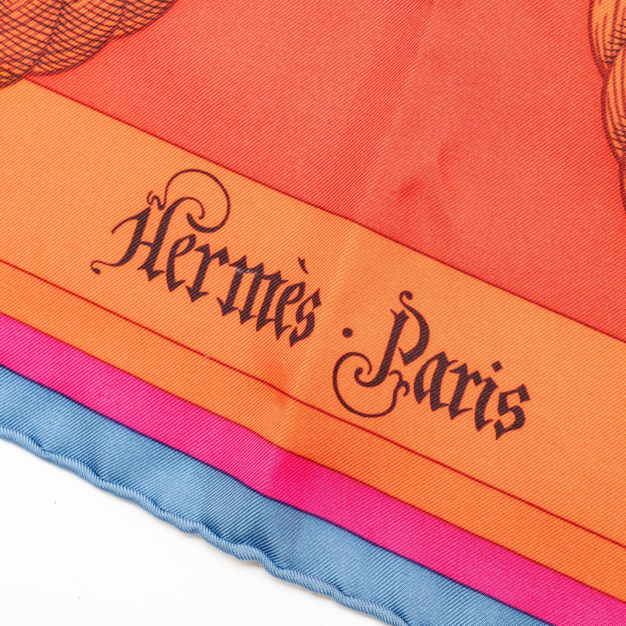 Hermes 90x90cm Della Cavalleria Silk Scarf Red/Multicolour - Image 4