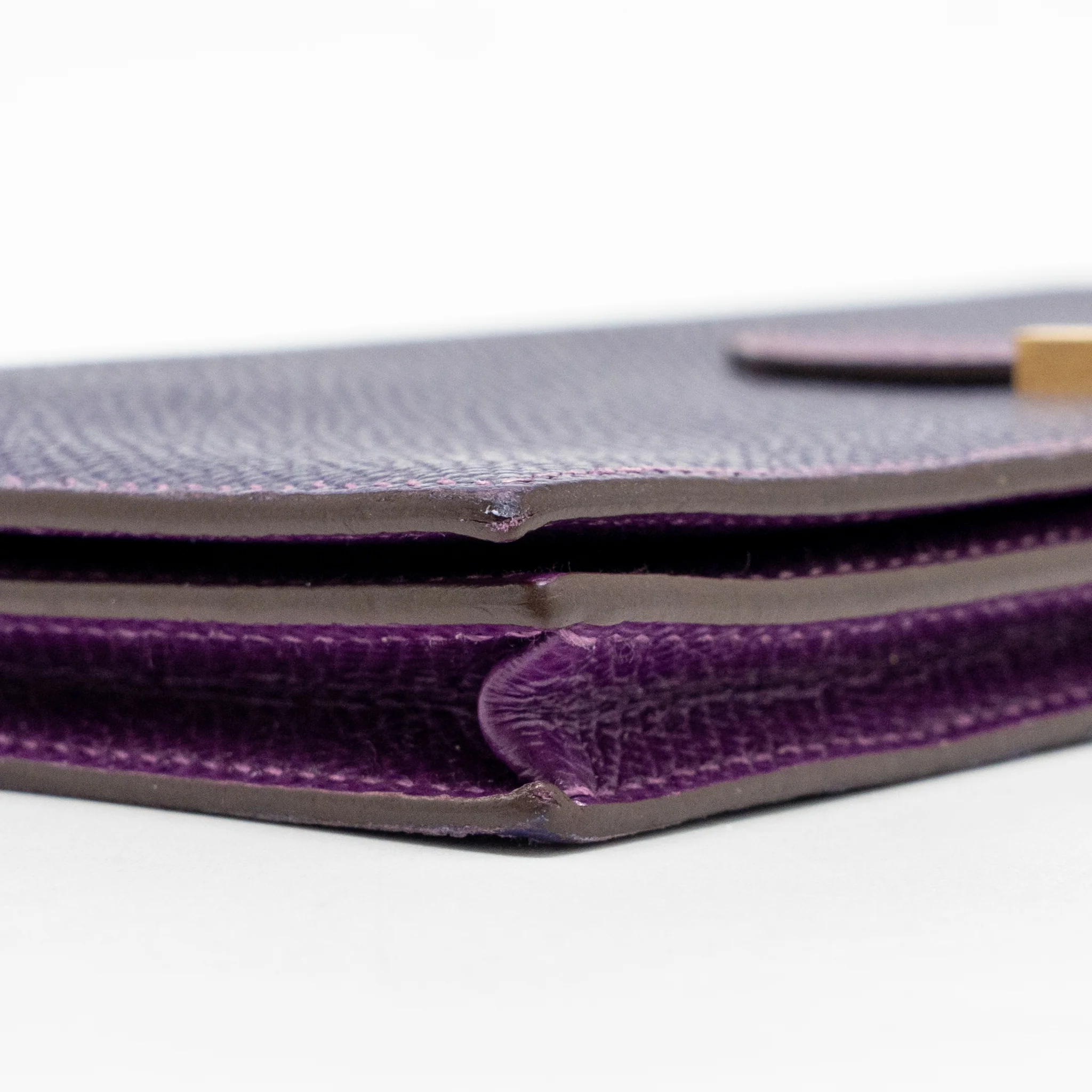 Hermes Bearn Wallet Special Order Epsom Purple/Multicolour GHW Stamp Square R - Image 7