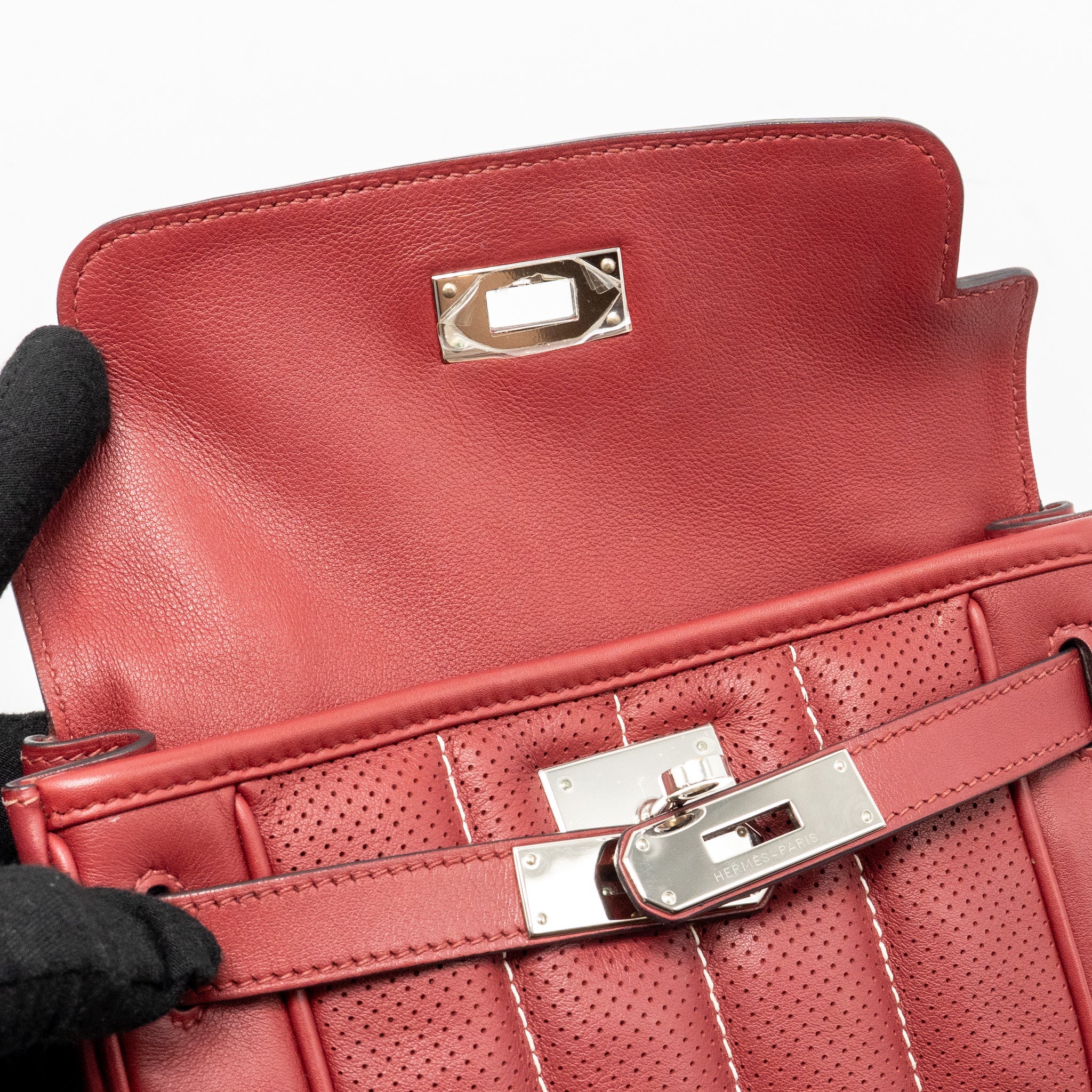 Hermes Berline Mini Swift K1 Rouge Grenat SHW Stamp X - Image 14