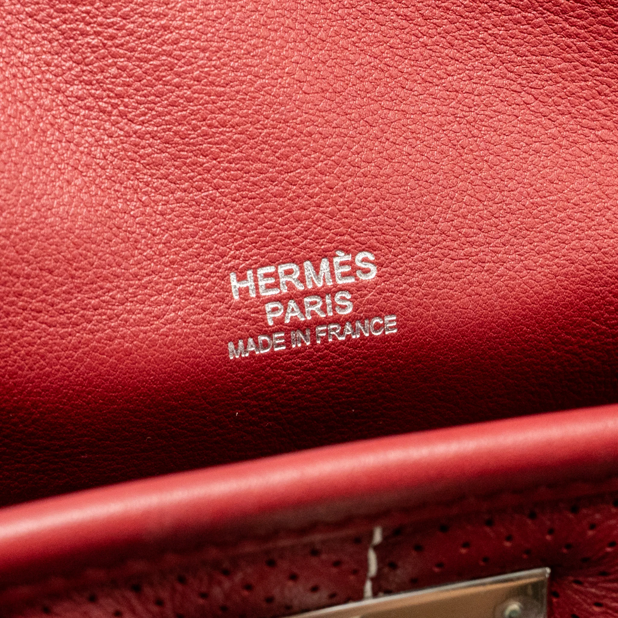 Hermes Berline Mini Swift K1 Rouge Grenat SHW Stamp X - Image 16