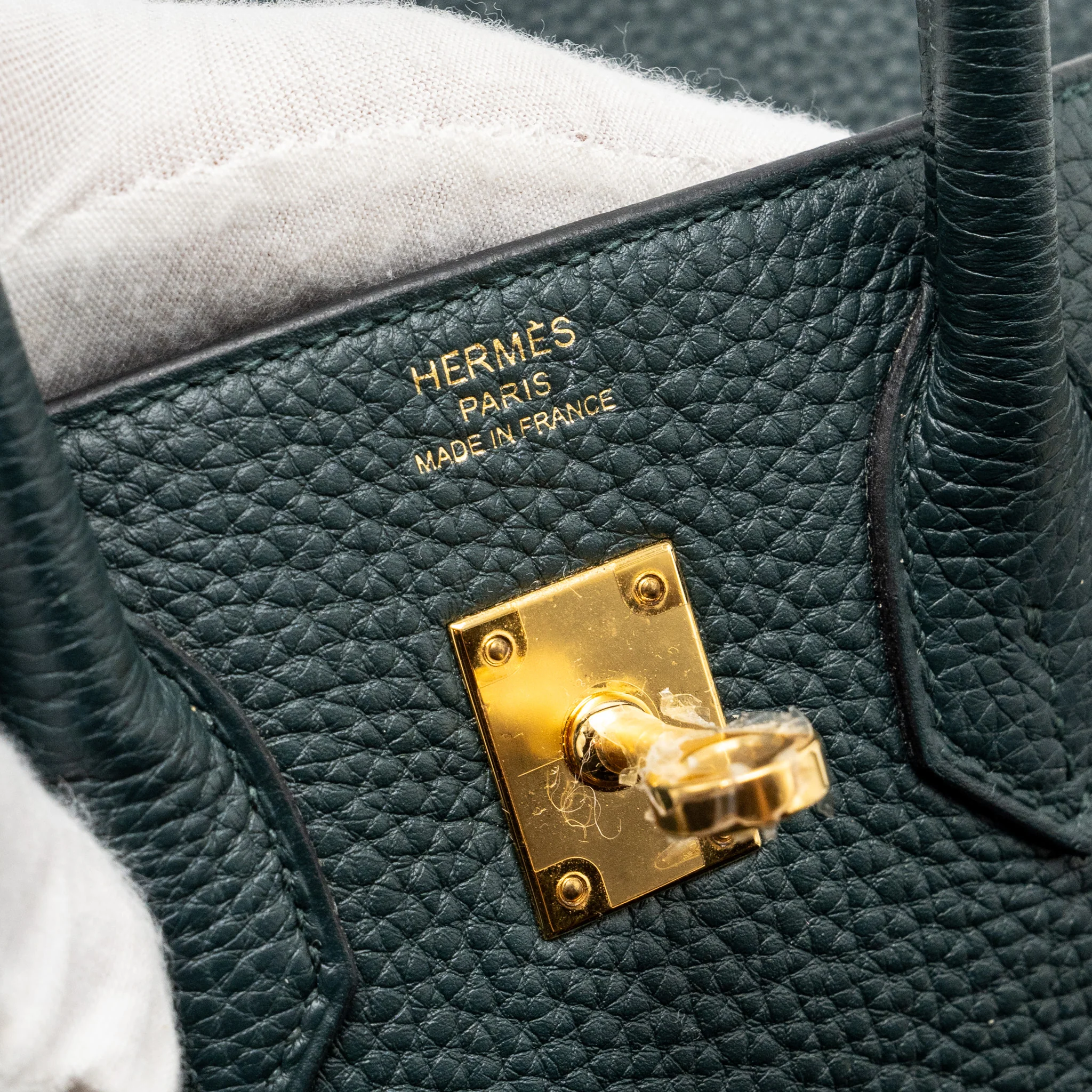 Hermes Birkin 25 Togo Vert Cypres GHW Stamp U - Image 8