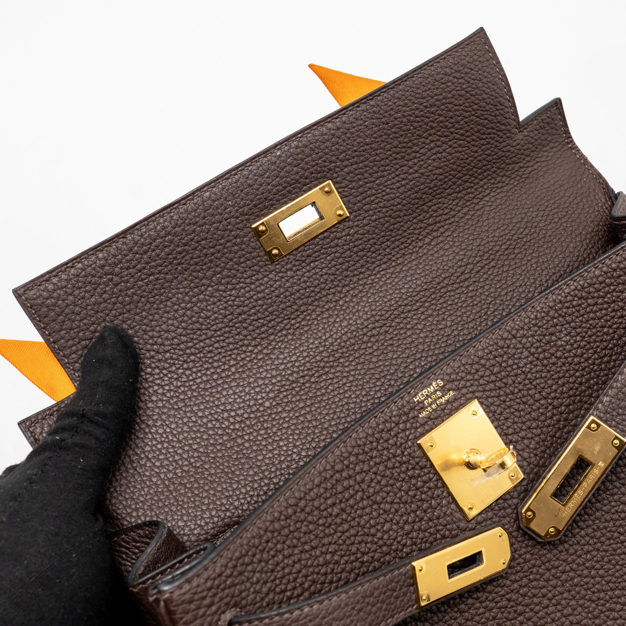 Hermes Kelly 28 Togo Chocolate GHW Stamp Y - Image 15