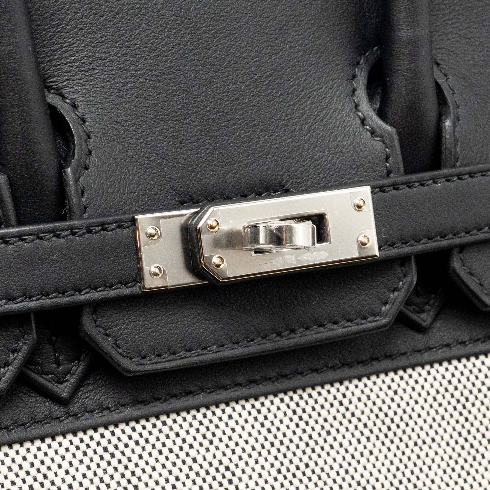 Hermes Birkin 25 toile swift / canvas black SHW stamp K - Image 14