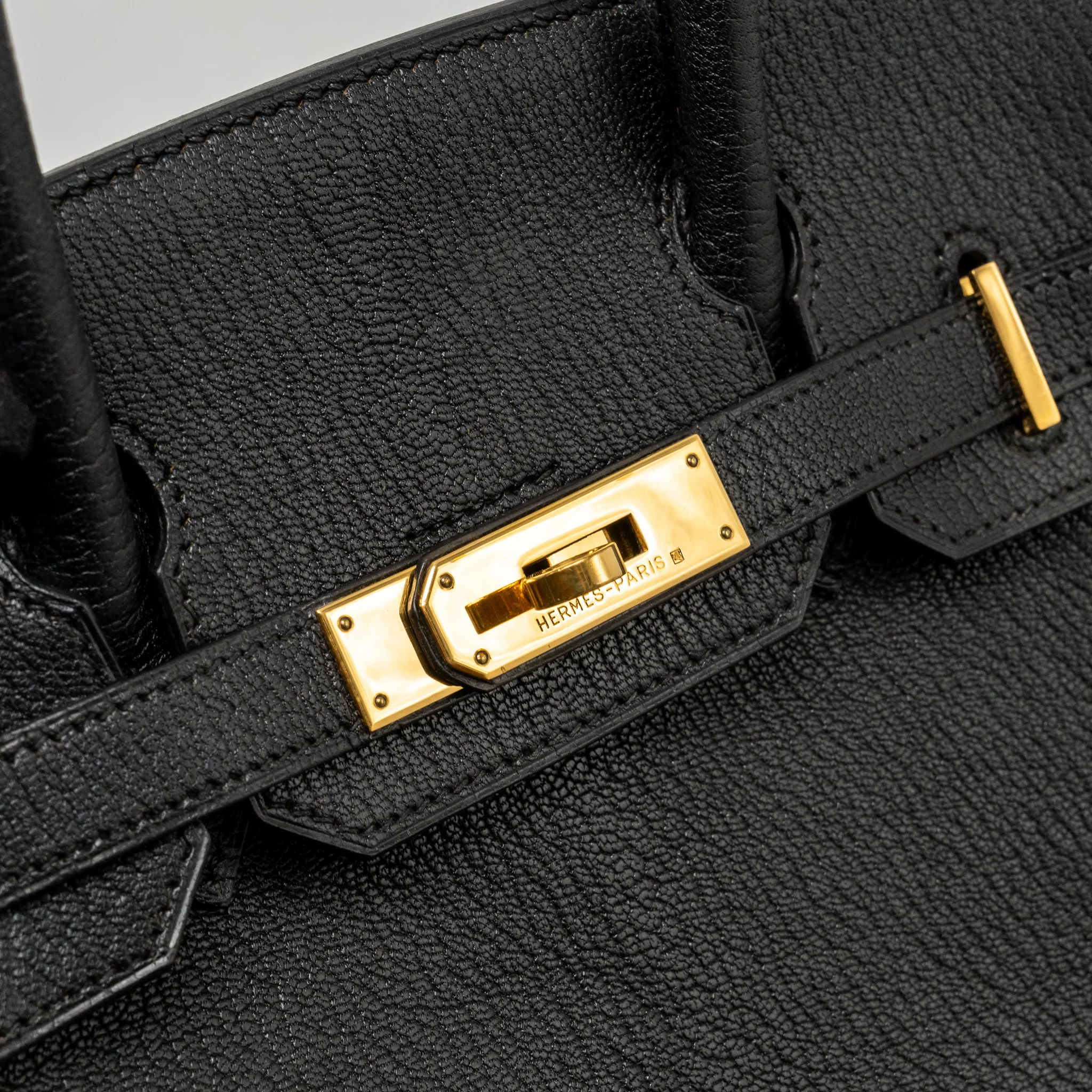 Hermes birkin 30 Chèvre de Coromandel Black GHW Stamp Square C - Image 14