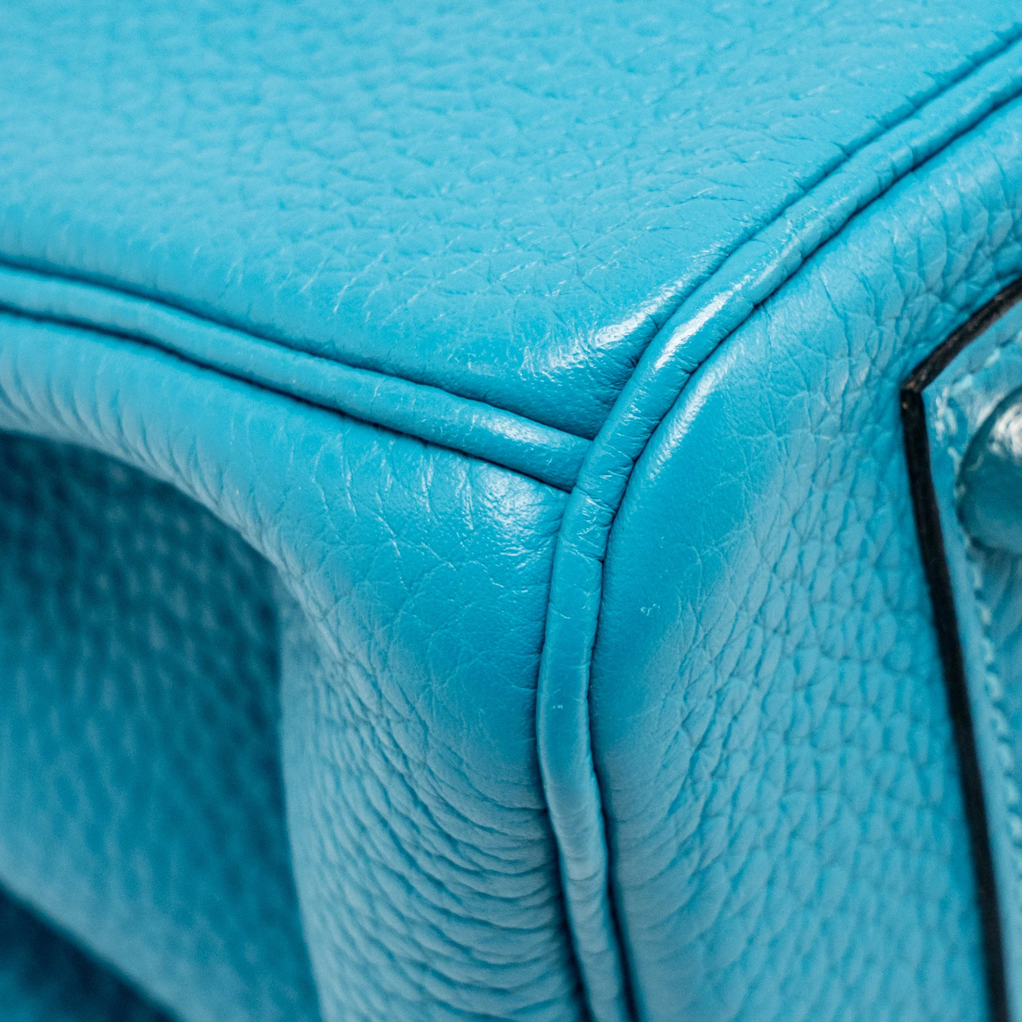 Hermes Birkin 30 Clemence Blue Paon SHW Stamp Square R - Image 10