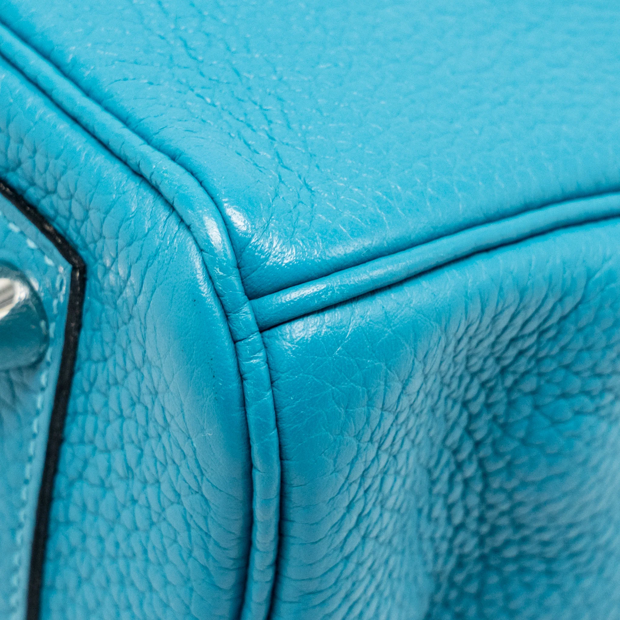 Hermes Birkin 30 Clemence Blue Paon SHW Stamp Square R - Image 11