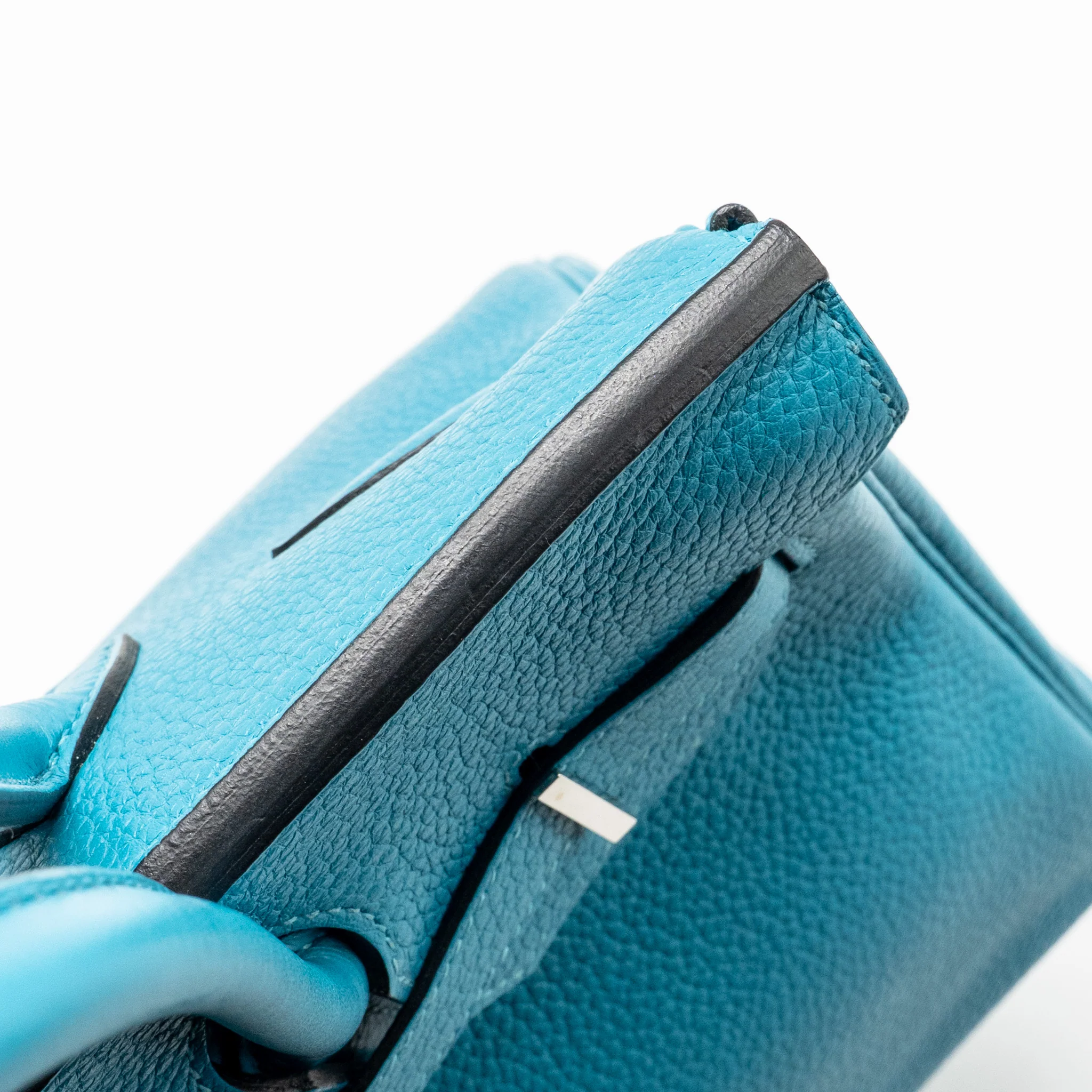 Hermes Birkin 30 Clemence Blue Paon SHW Stamp Square R - Image 14