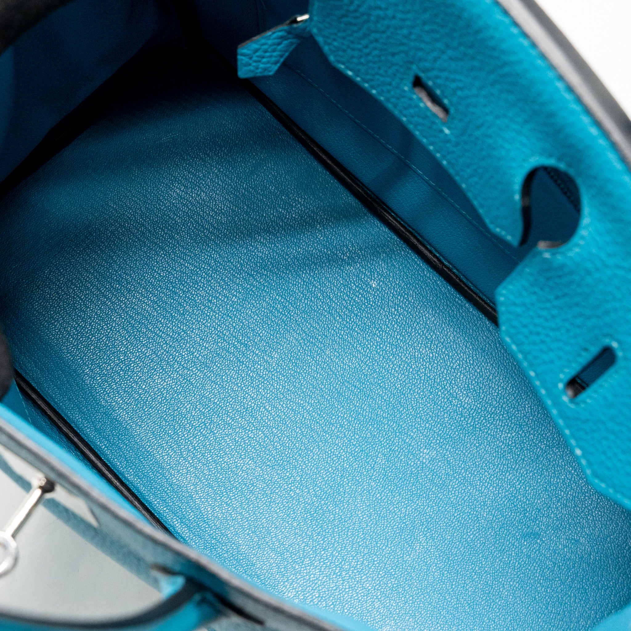 Hermes Birkin 30 Clemence Blue Paon SHW Stamp Square R - Image 17