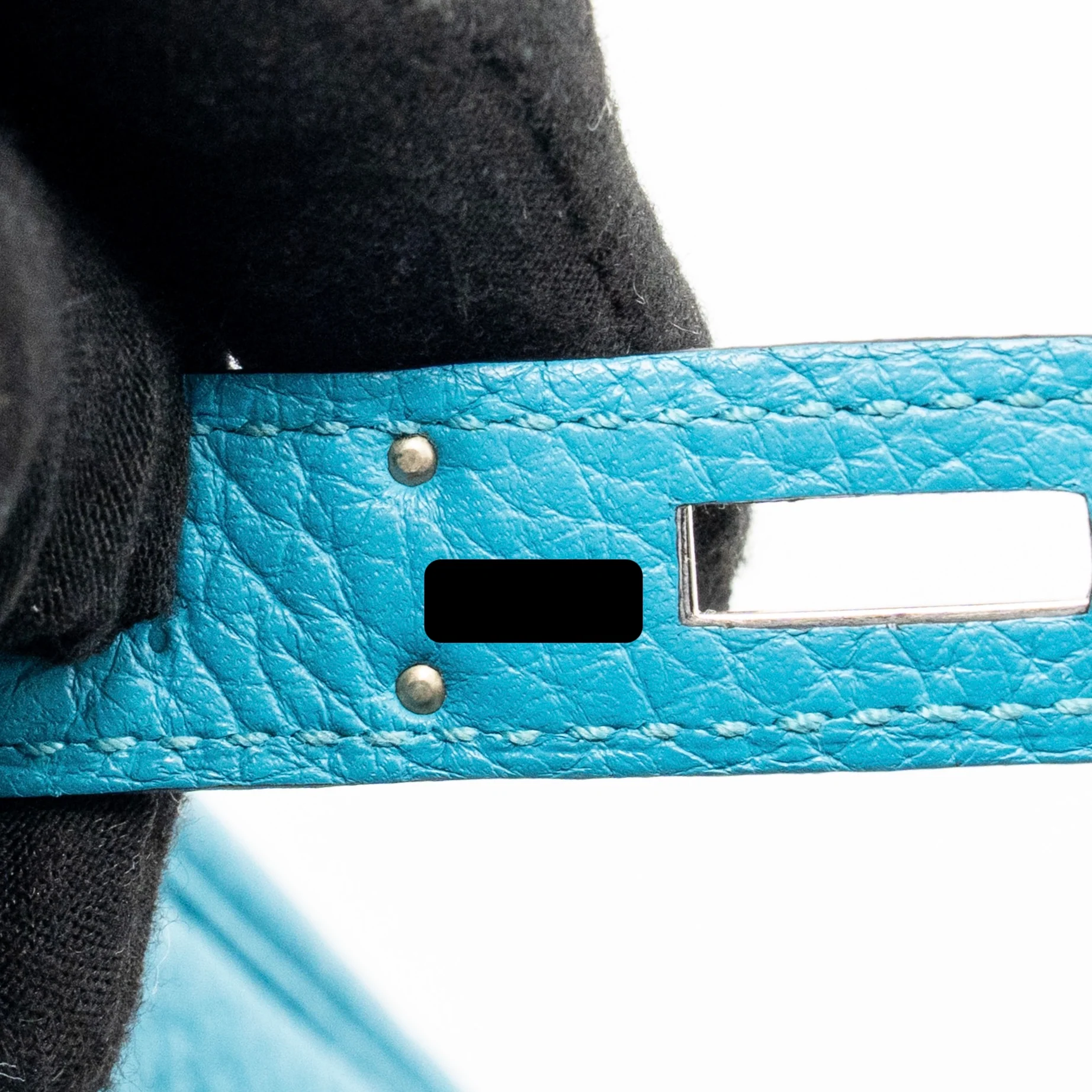 Hermes Birkin 30 Clemence Blue Paon SHW Stamp Square R - Image 18