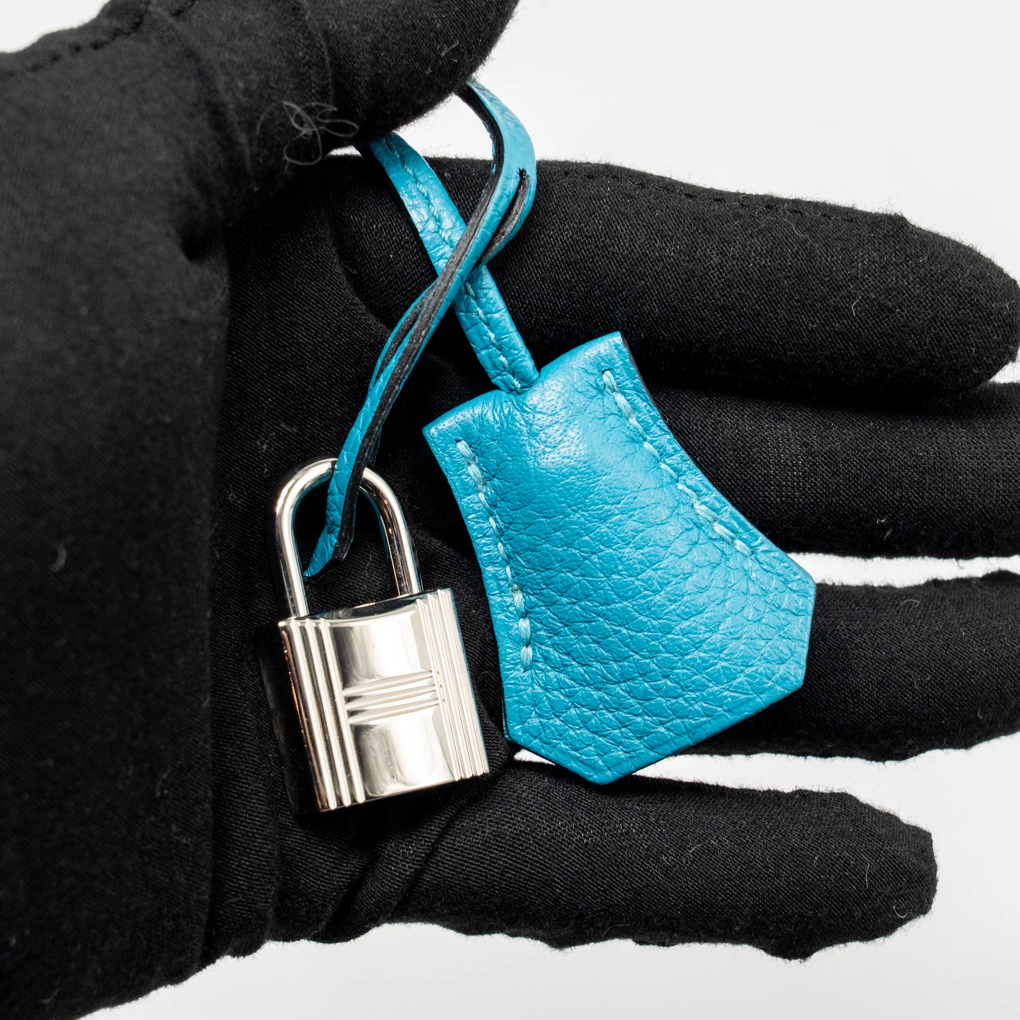 Hermes Birkin 30 Clemence Blue Paon SHW Stamp Square R - Image 19