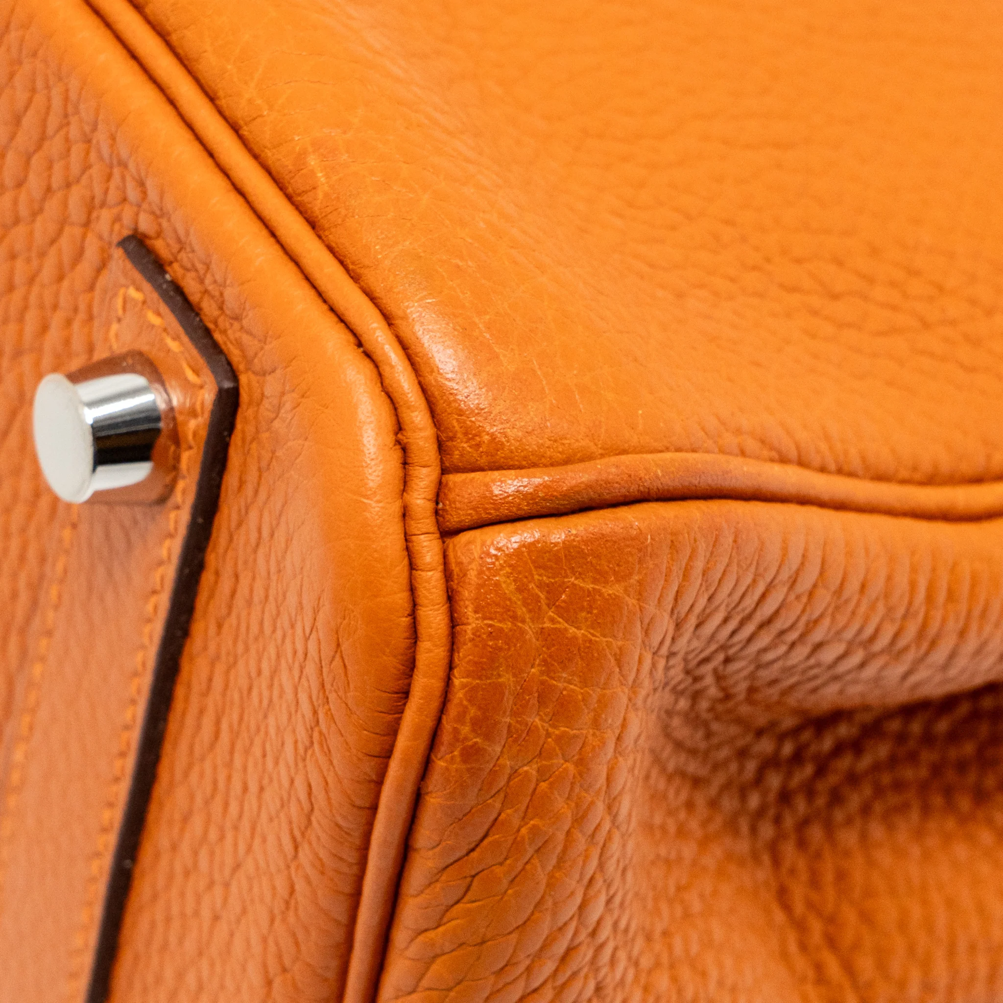 Hermes Birkin 30 Clemence Orange SHW Stamp Square I - Image 10