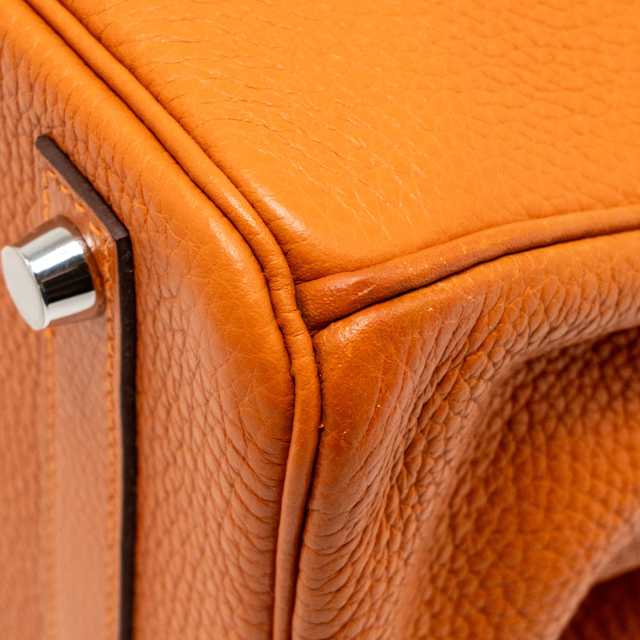 Hermes Birkin 30 Clemence Orange SHW Stamp Square I - Image 12