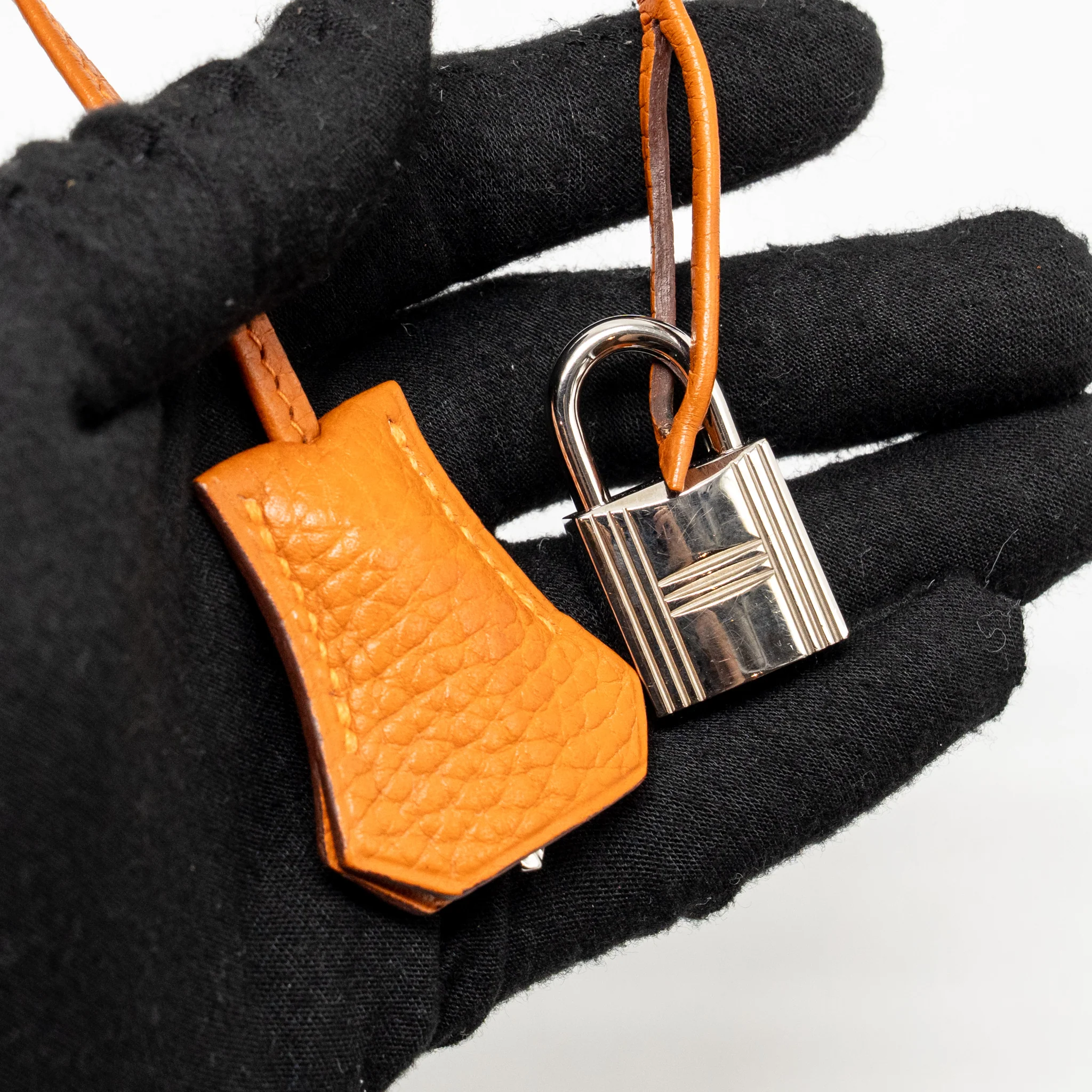 Hermes Birkin 30 Clemence Orange SHW Stamp Square I - Image 18