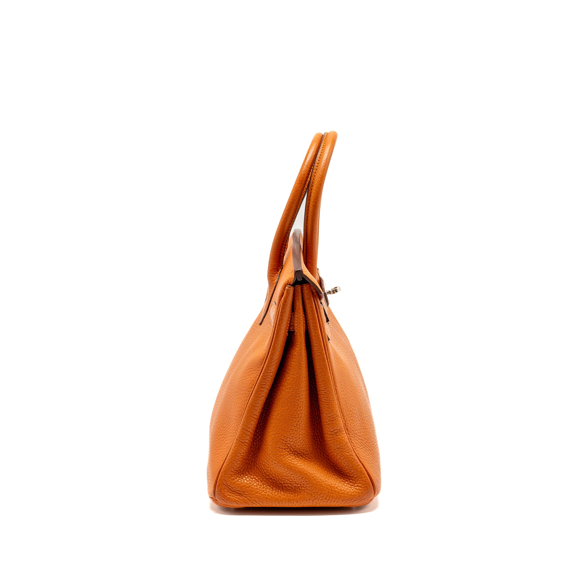 Hermes Birkin 30 Clemence Orange SHW Stamp Square I - Image 3