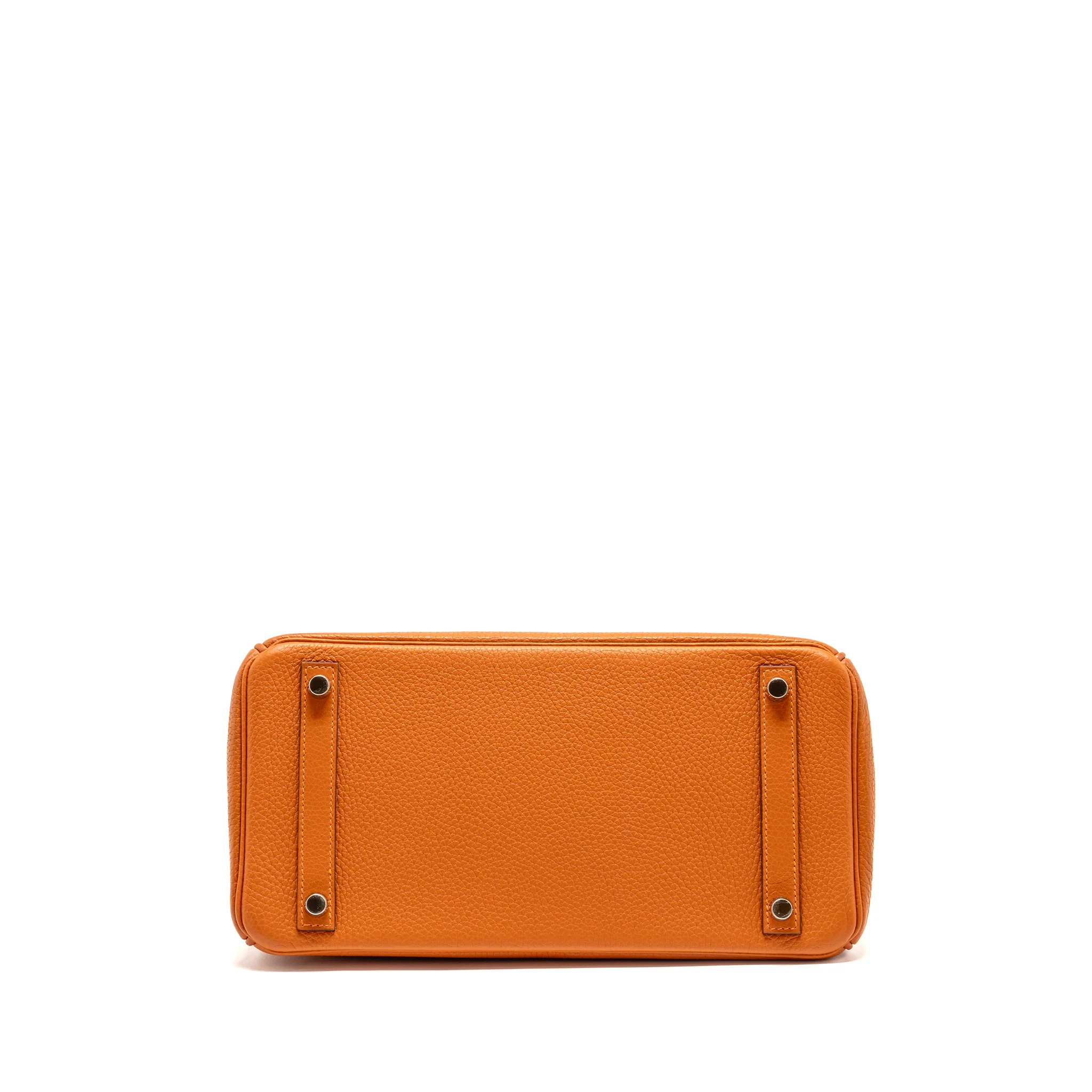 Hermes Birkin 30 Clemence Orange SHW Stamp Square I - Image 6