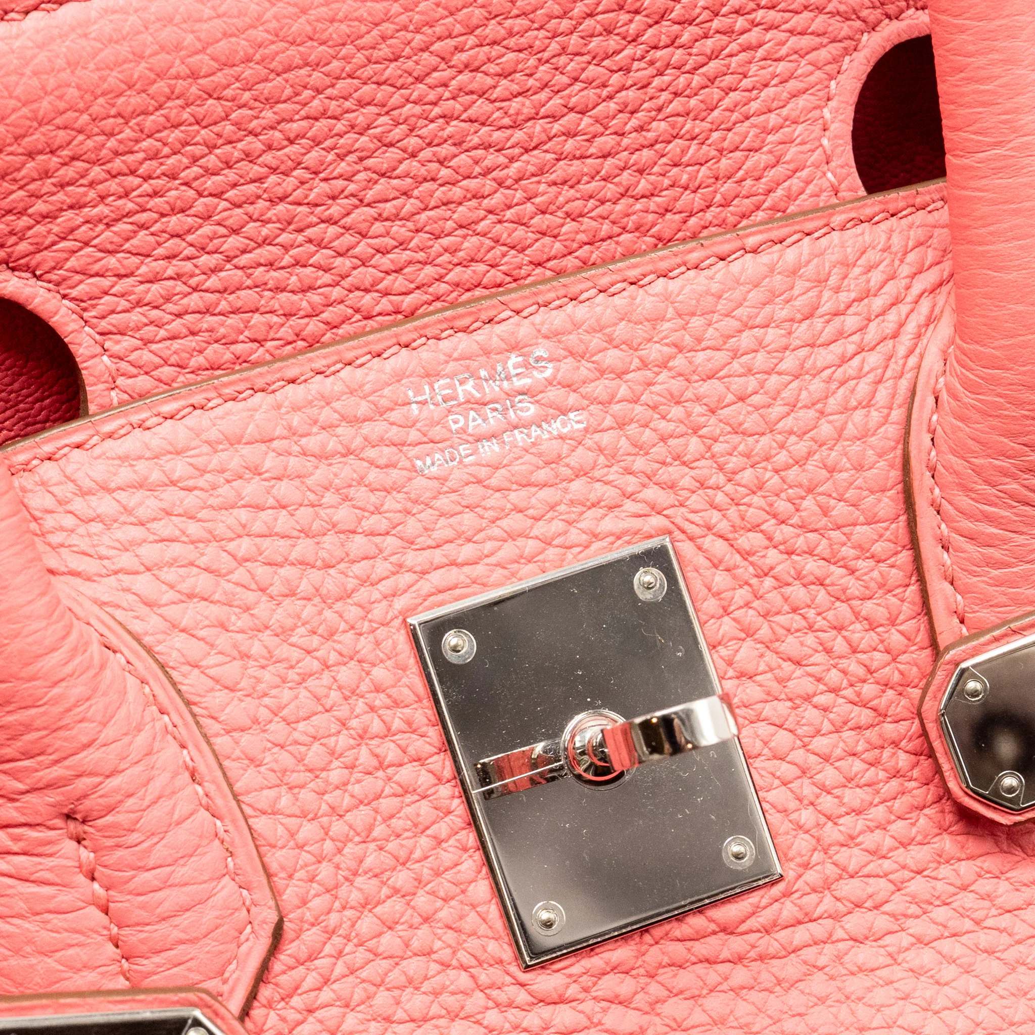 Hermes Birkin 30 Clemence Rose Lipstick SHW Stamp Square R - Image 16