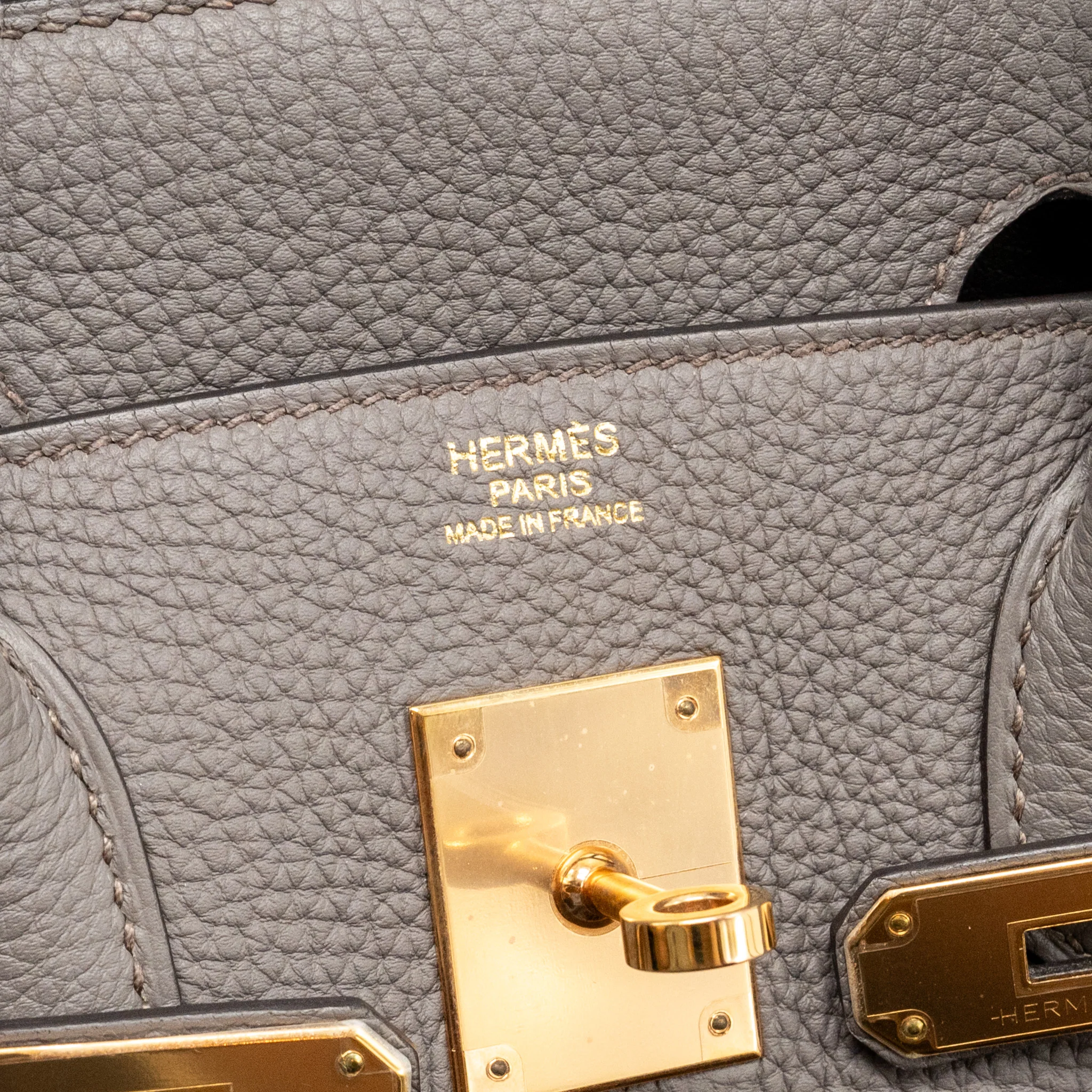 Hermes Birkin 30 togo Gris Etain RGHW stamp D - Image 15