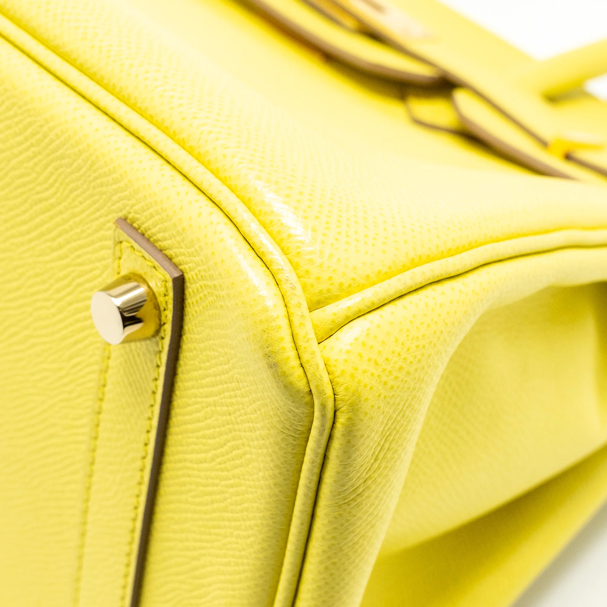 Hermes Birkin30 Epsom Lime GHW Stamp Square Q - Image 10