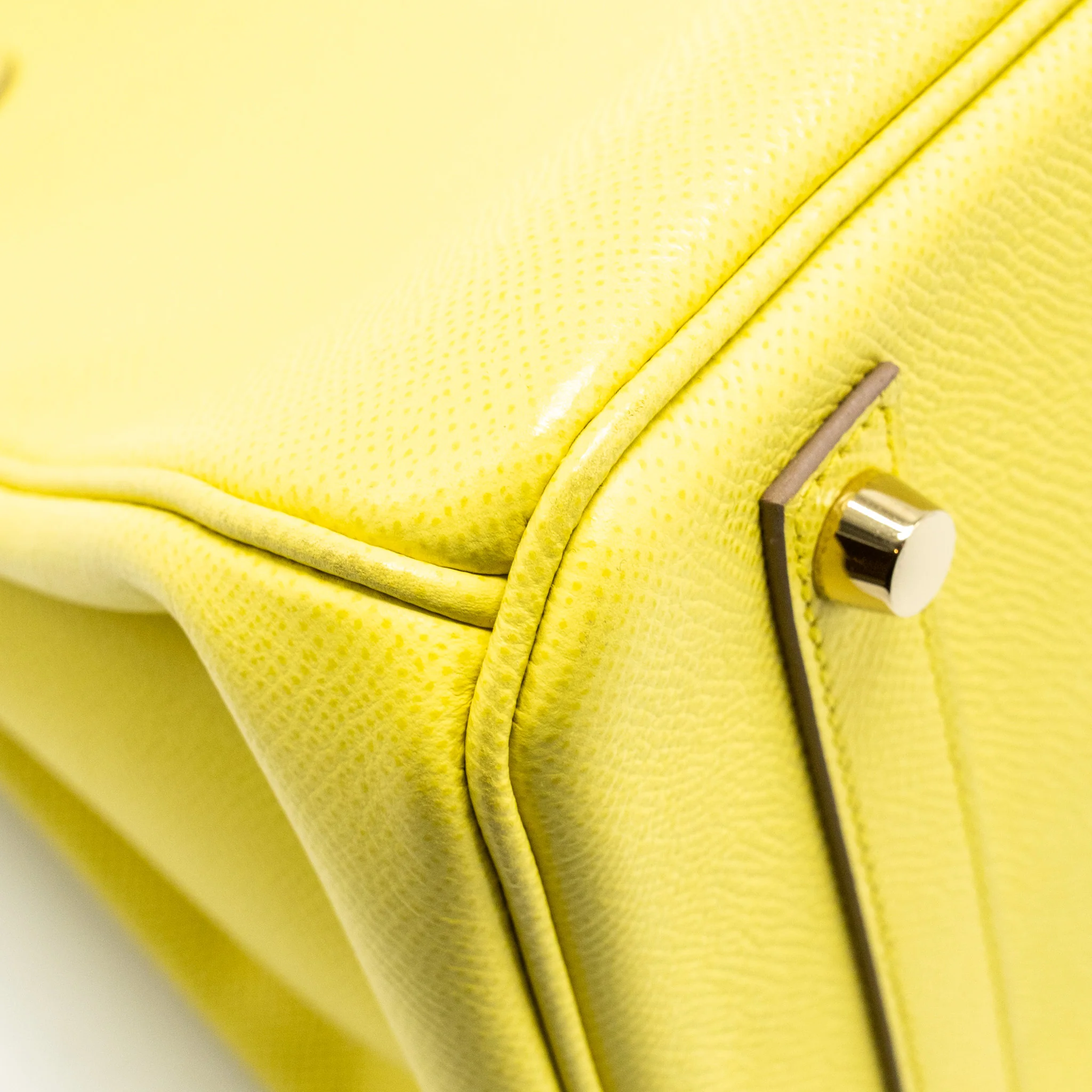 Hermes Birkin30 Epsom Lime GHW Stamp Square Q - Image 11